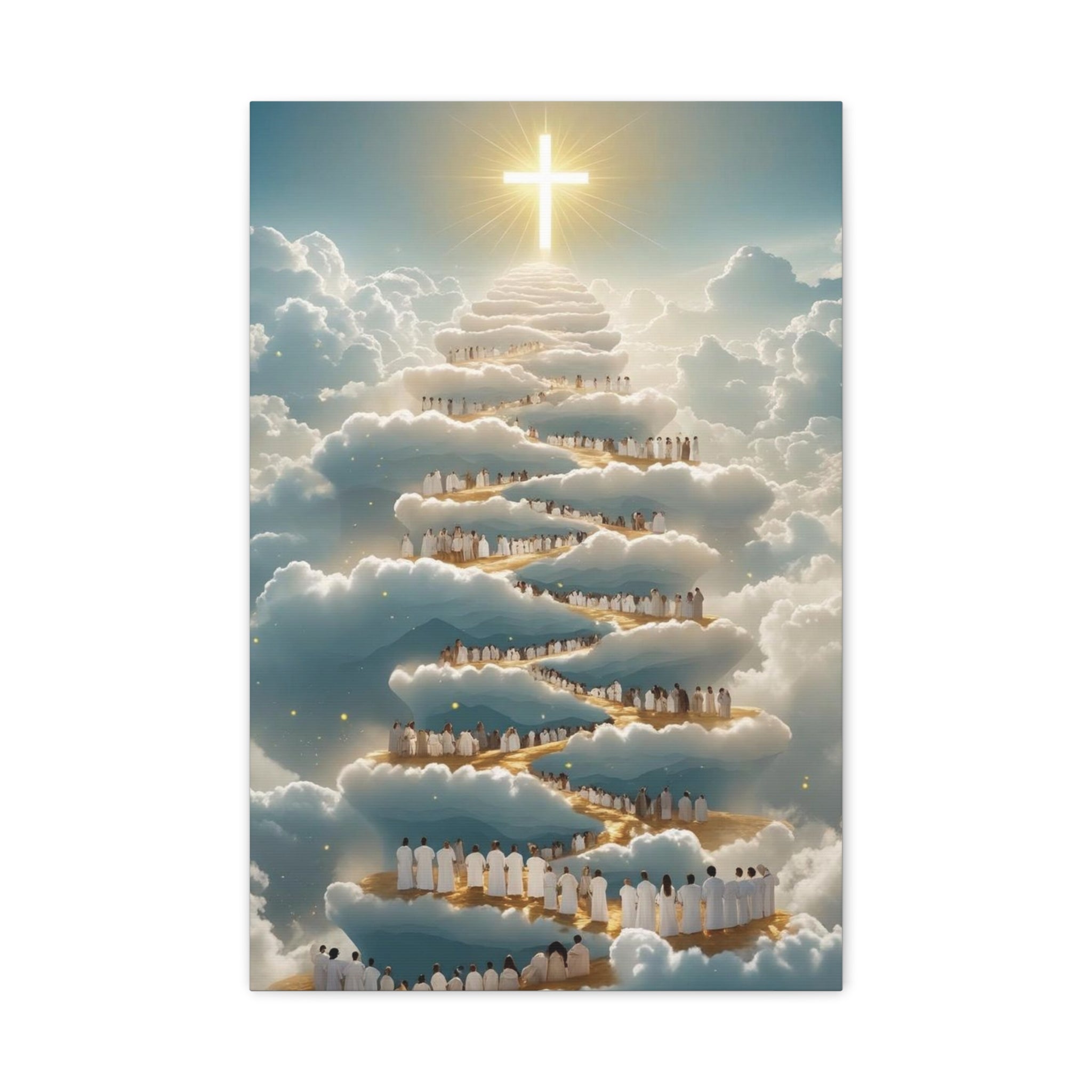 Heavenly Cloud Canvas Art, Spiritual Wall Decor, Christian Home Accent, Inspirational Gift, Faith-Inspired Artwork