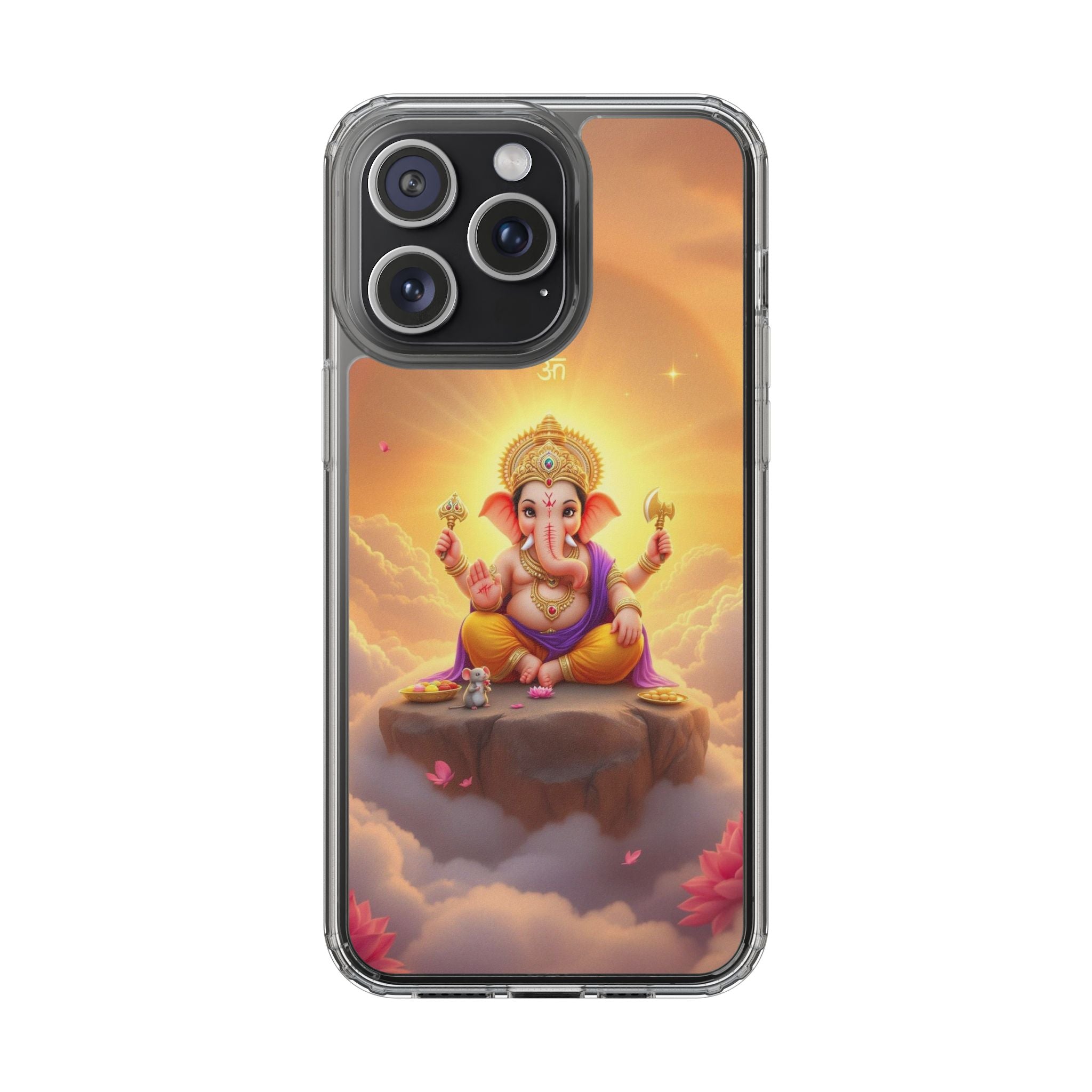 Ganesh Clear Phone Case, Spiritual iPhone Cover, Hindu God Phone Protector, Gift for Her, Boho Phone Accessories