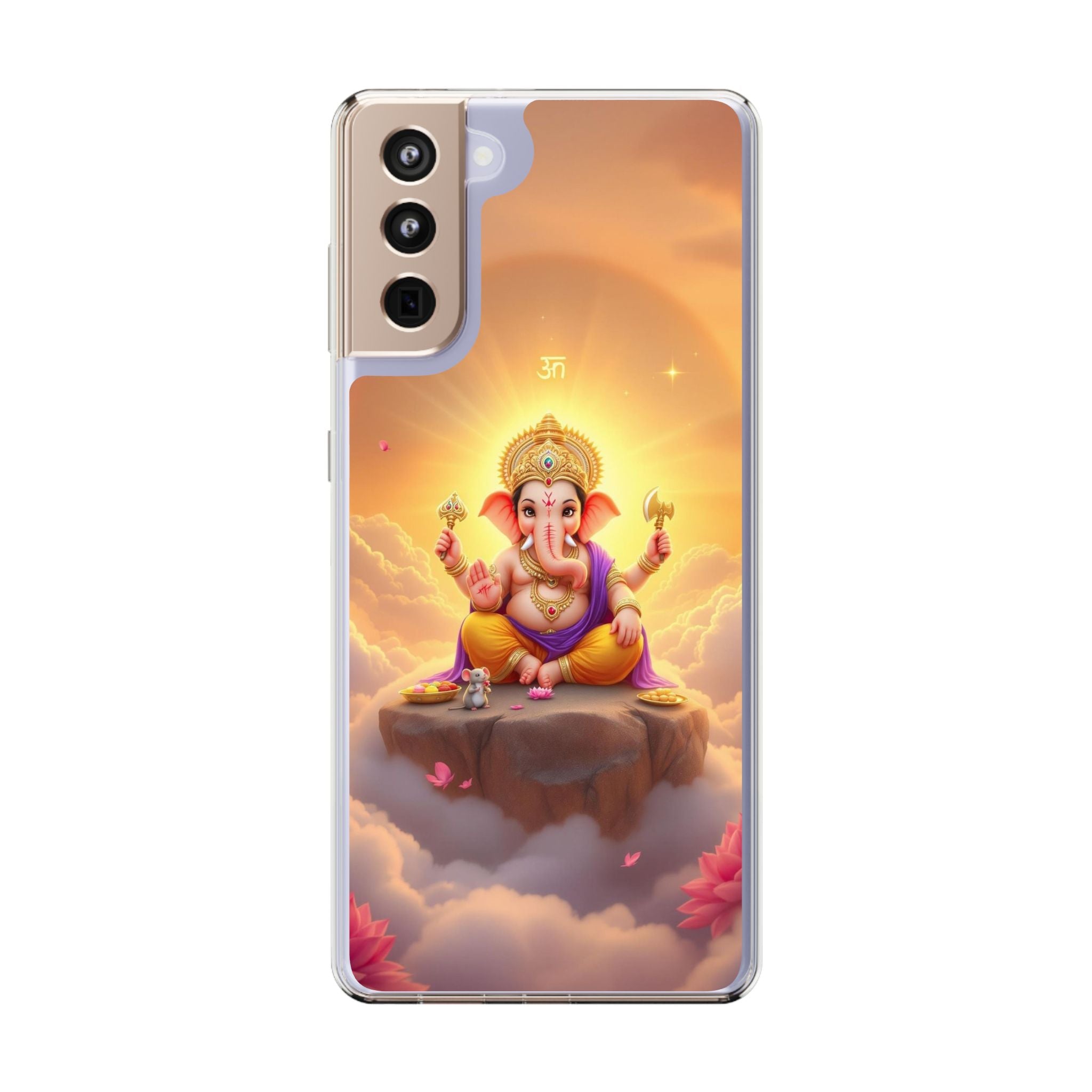 Ganesh Clear Phone Case, Spiritual iPhone Cover, Hindu God Phone Protector, Gift for Her, Boho Phone Accessories