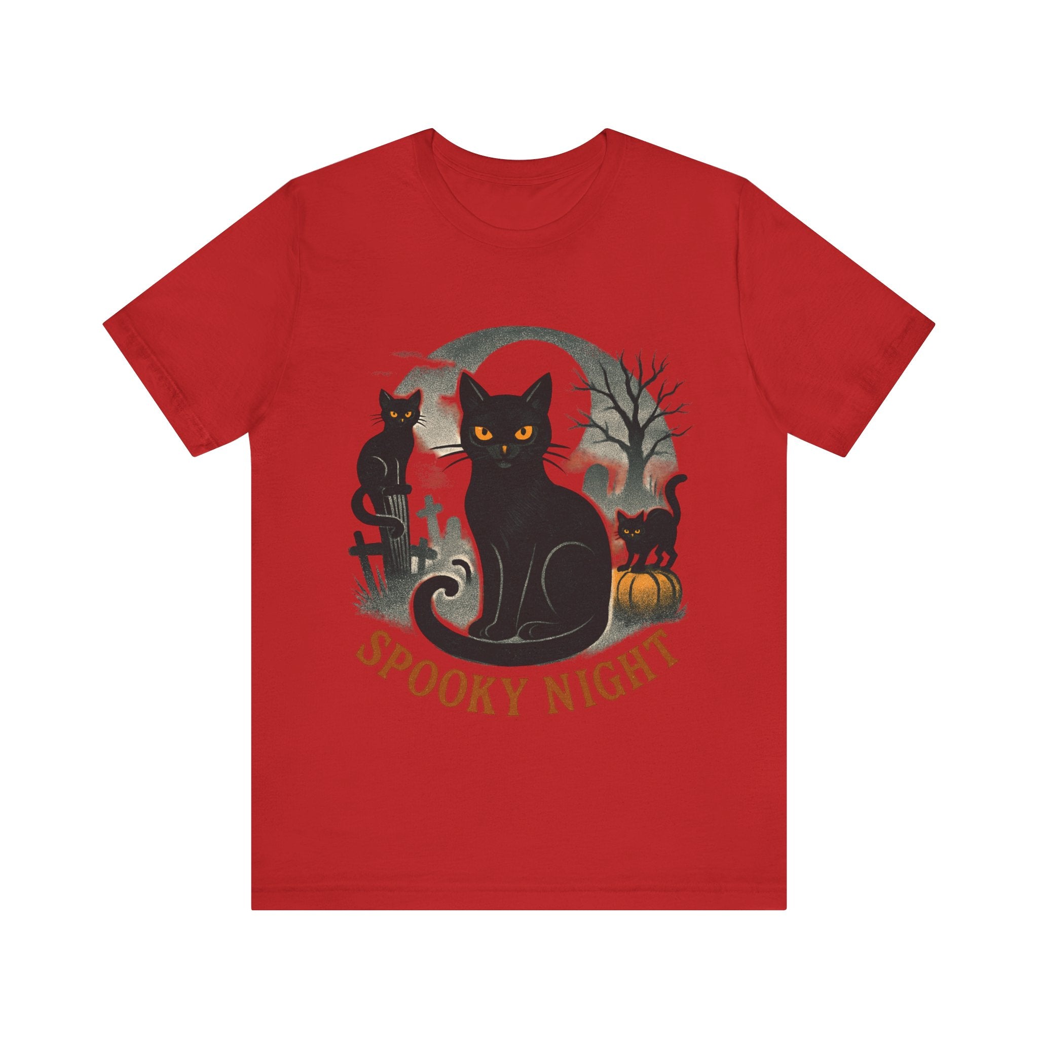 Halloween Black Cat Tee Unisex Jersey Short Sleeve Tee