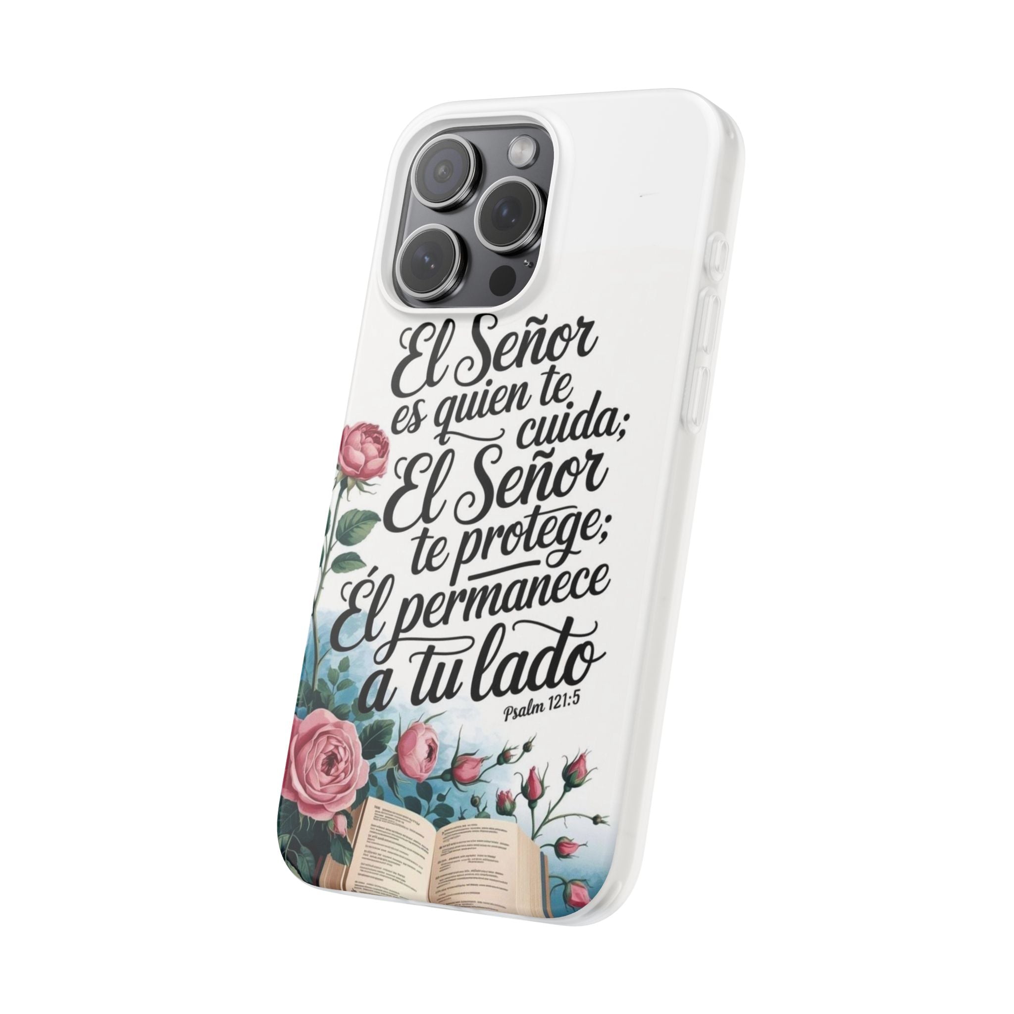 Inspirational Phone Case with Psalm 121:5 Quote, Flexi Case for Protection, Bible Verse Case, Gift for Faith Lovers, Spiritual Décor