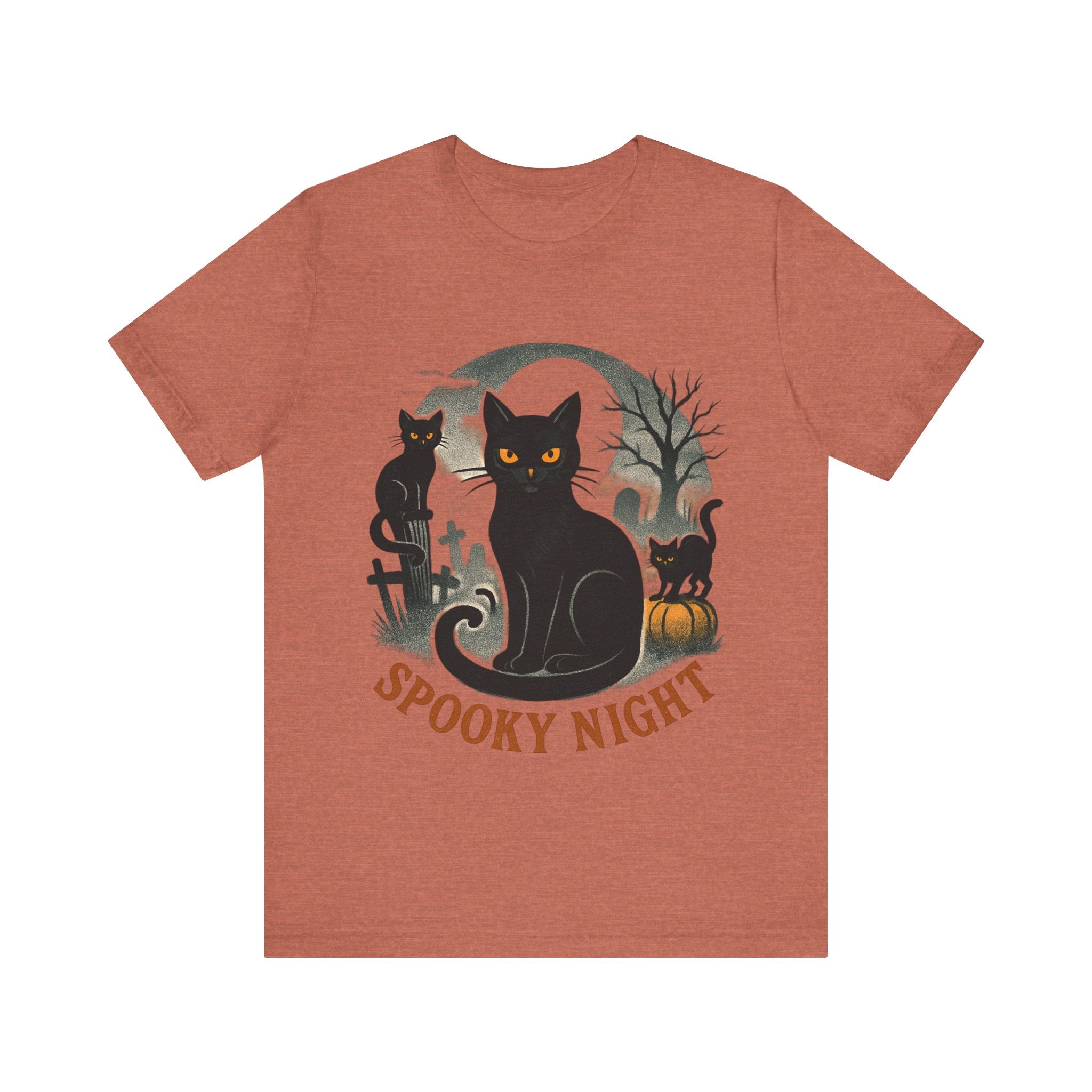 Halloween Black Cat Tee Unisex Jersey Short Sleeve Tee