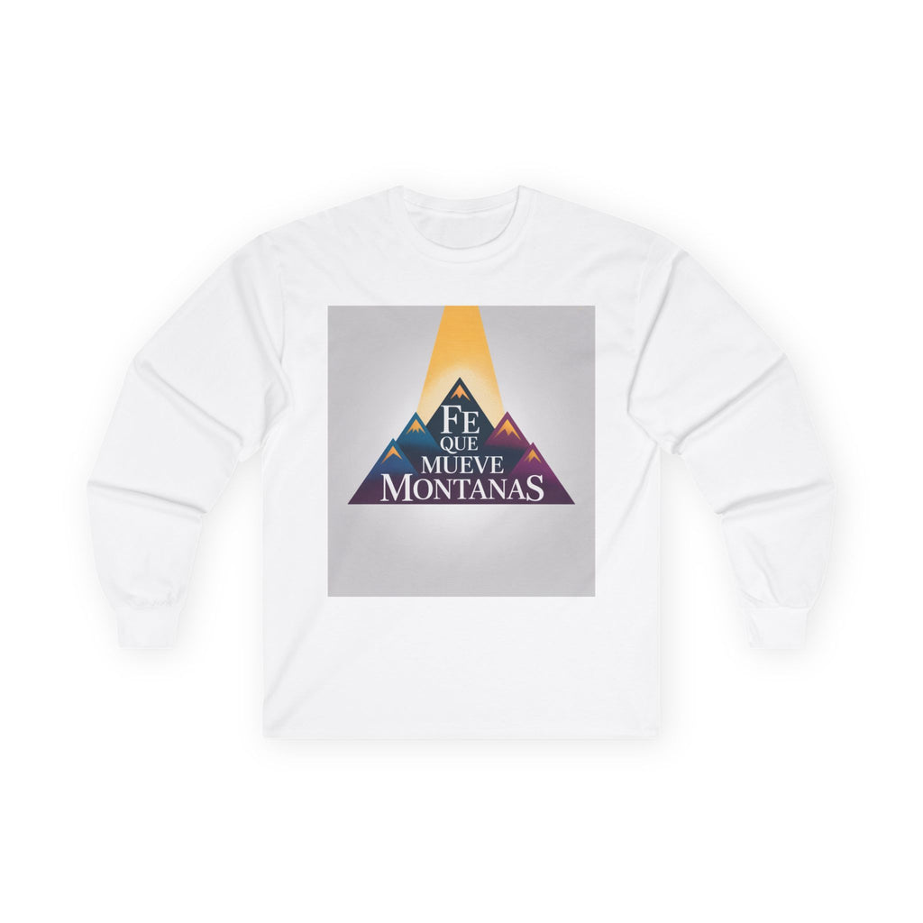 Inspirational Long Sleeve Tee, Faith Moves Mountains Shirt, Motivational Apparel, Unisex Cotton Top, Gift for Encouragement