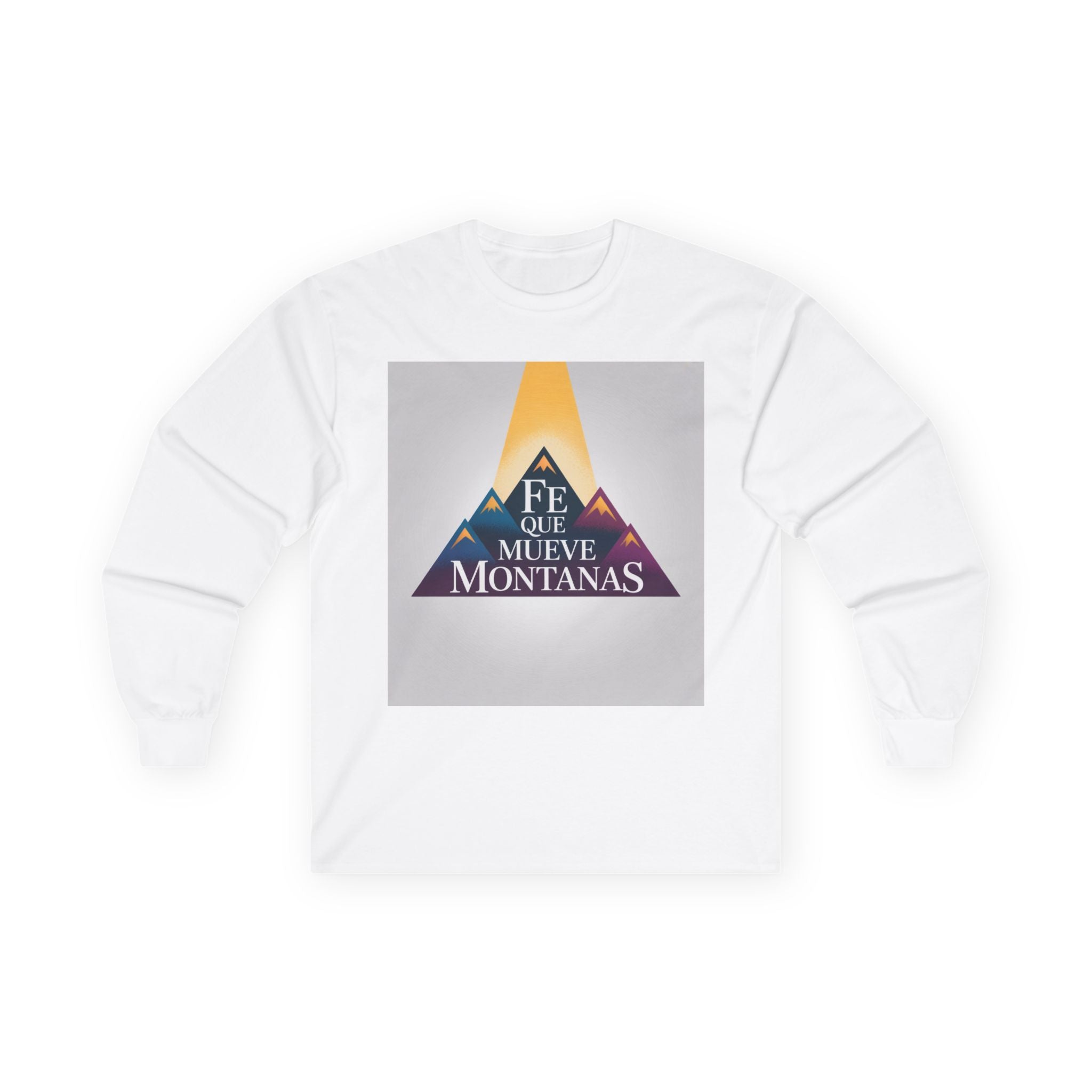 Inspirational Long Sleeve Tee, Faith Moves Mountains Shirt, Motivational Apparel, Unisex Cotton Top, Gift for Encouragement