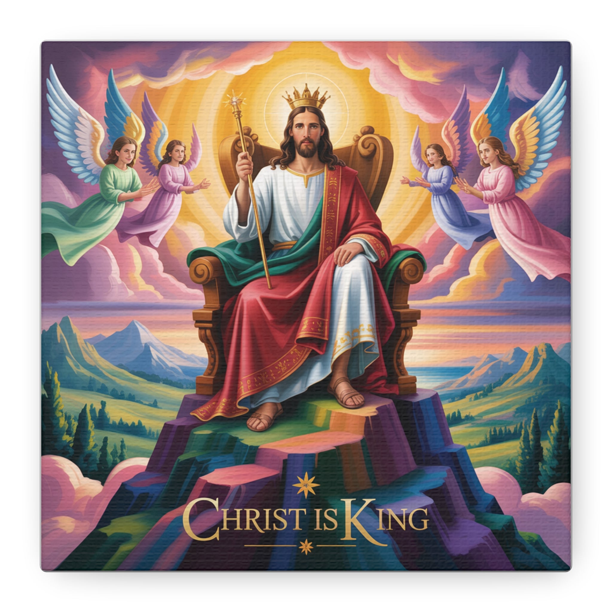 Christ is King Matte Canvas Wall Art, Religious Home Decor, Inspirational Artwork, Christian Gift, Uplifting Wall Decor