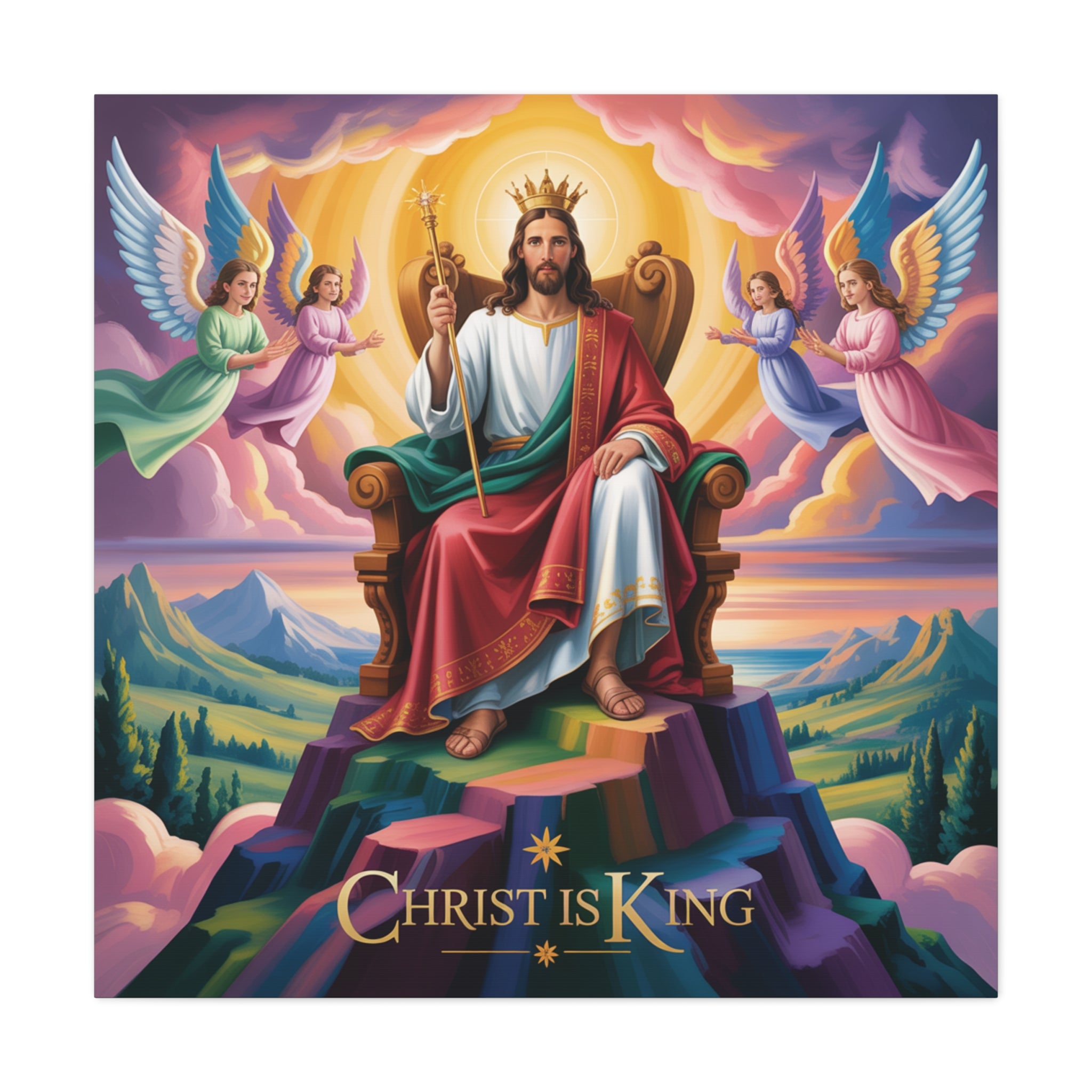 Christ is King Matte Canvas Wall Art, Religious Home Decor, Inspirational Artwork, Christian Gift, Uplifting Wall Decor