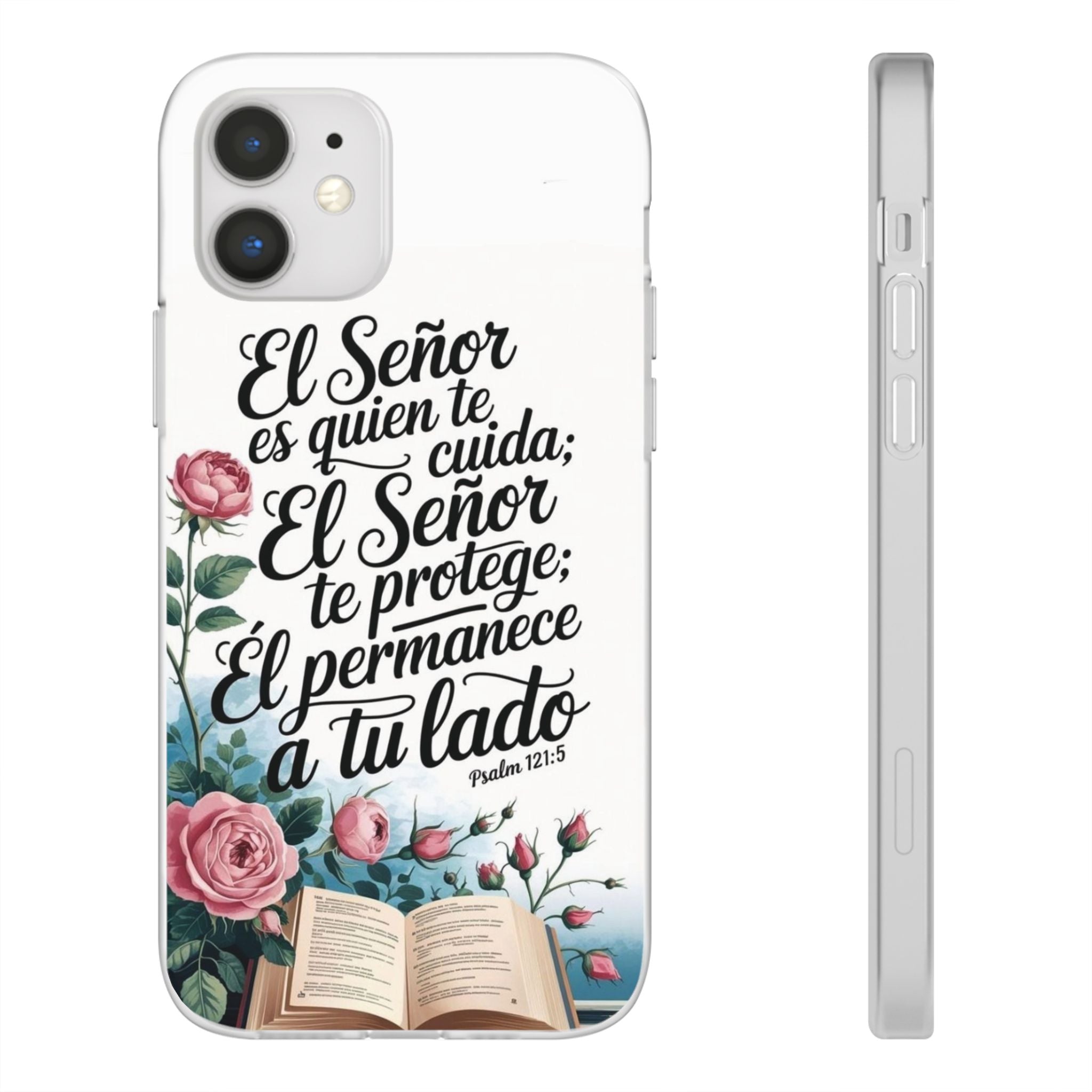 Inspirational Phone Case with Psalm 121:5 Quote, Flexi Case for Protection, Bible Verse Case, Gift for Faith Lovers, Spiritual Décor