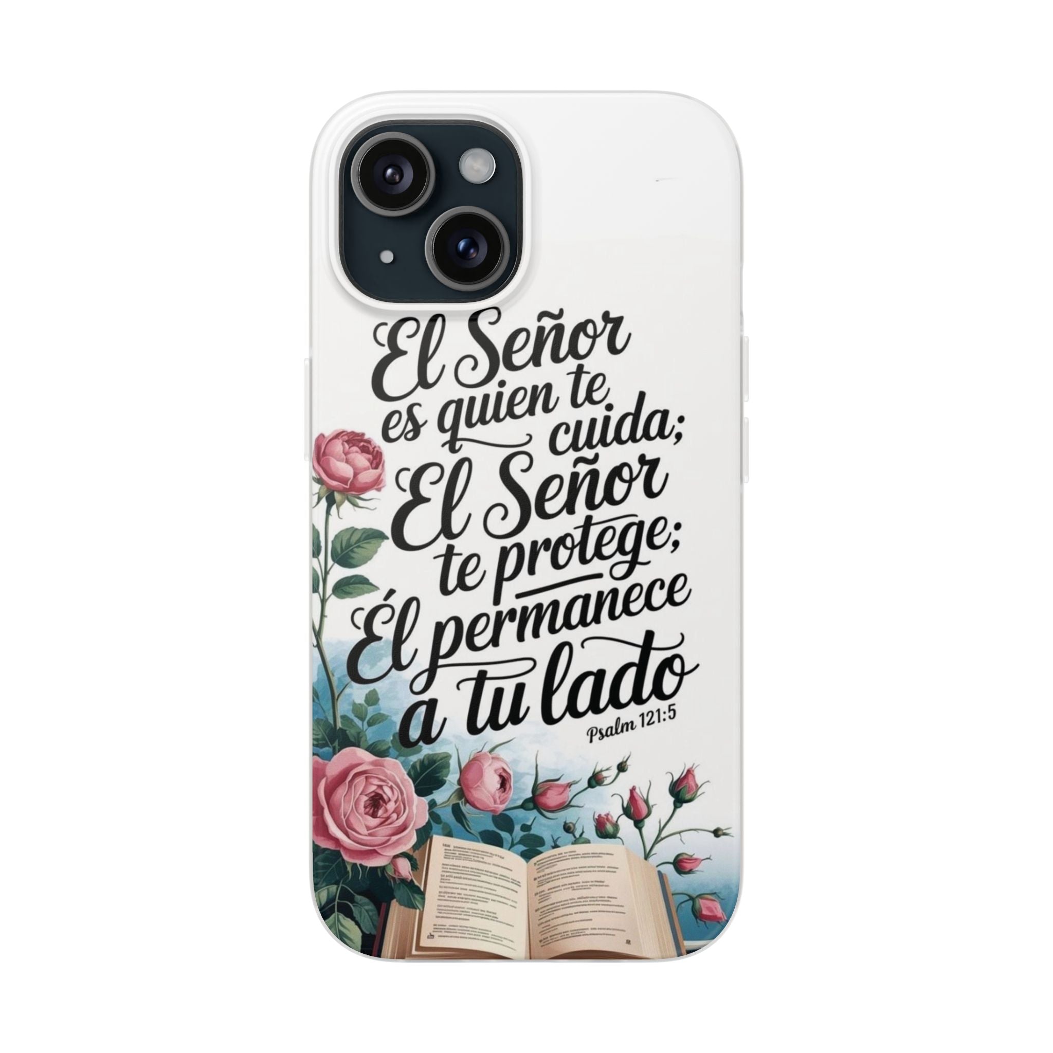 Inspirational Phone Case with Psalm 121:5 Quote, Flexi Case for Protection, Bible Verse Case, Gift for Faith Lovers, Spiritual Décor