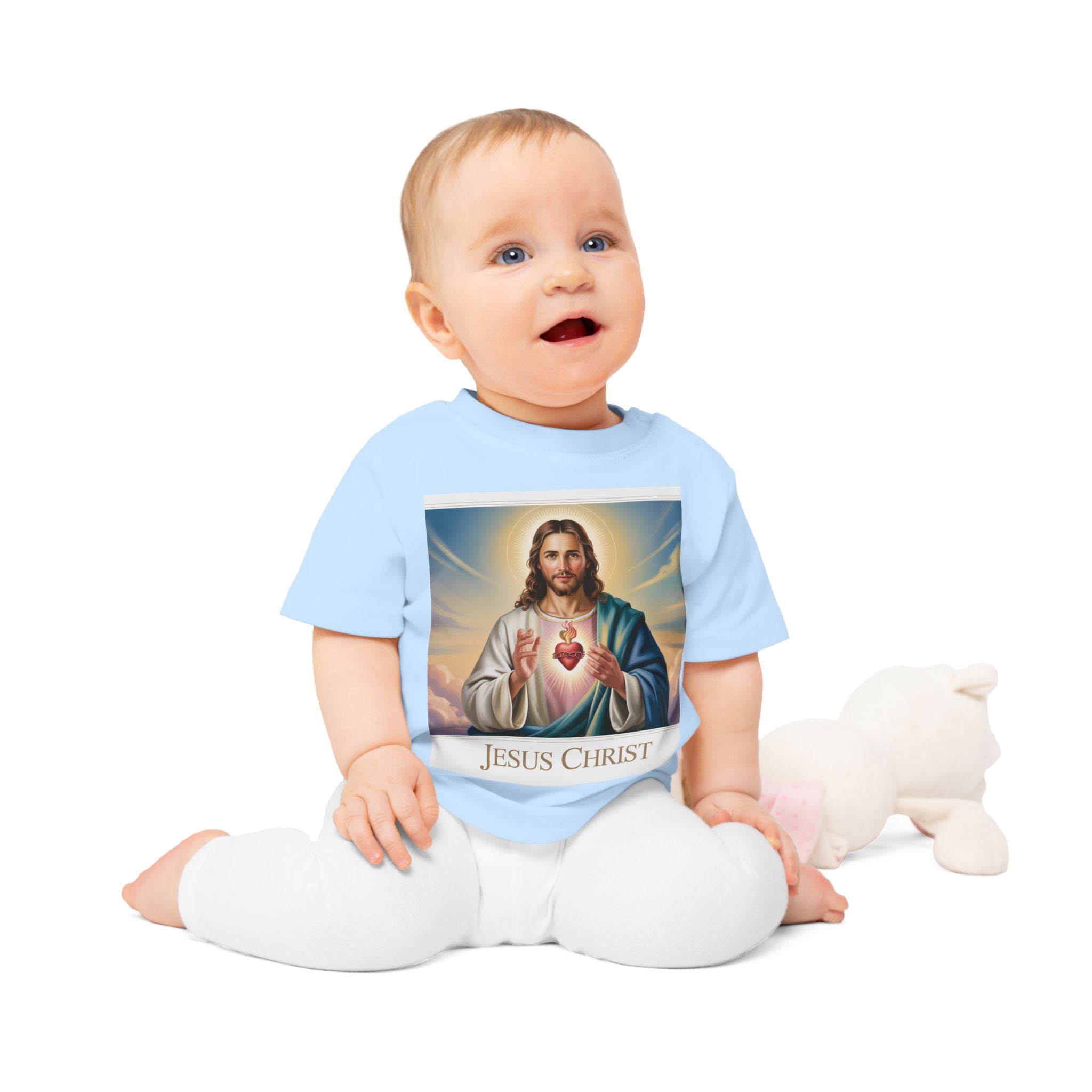 Jesus Christ Baby T-Shirt, Cute Christening Outfit, Infant Religious Apparel, Baby Shower Gift, First Communion Top