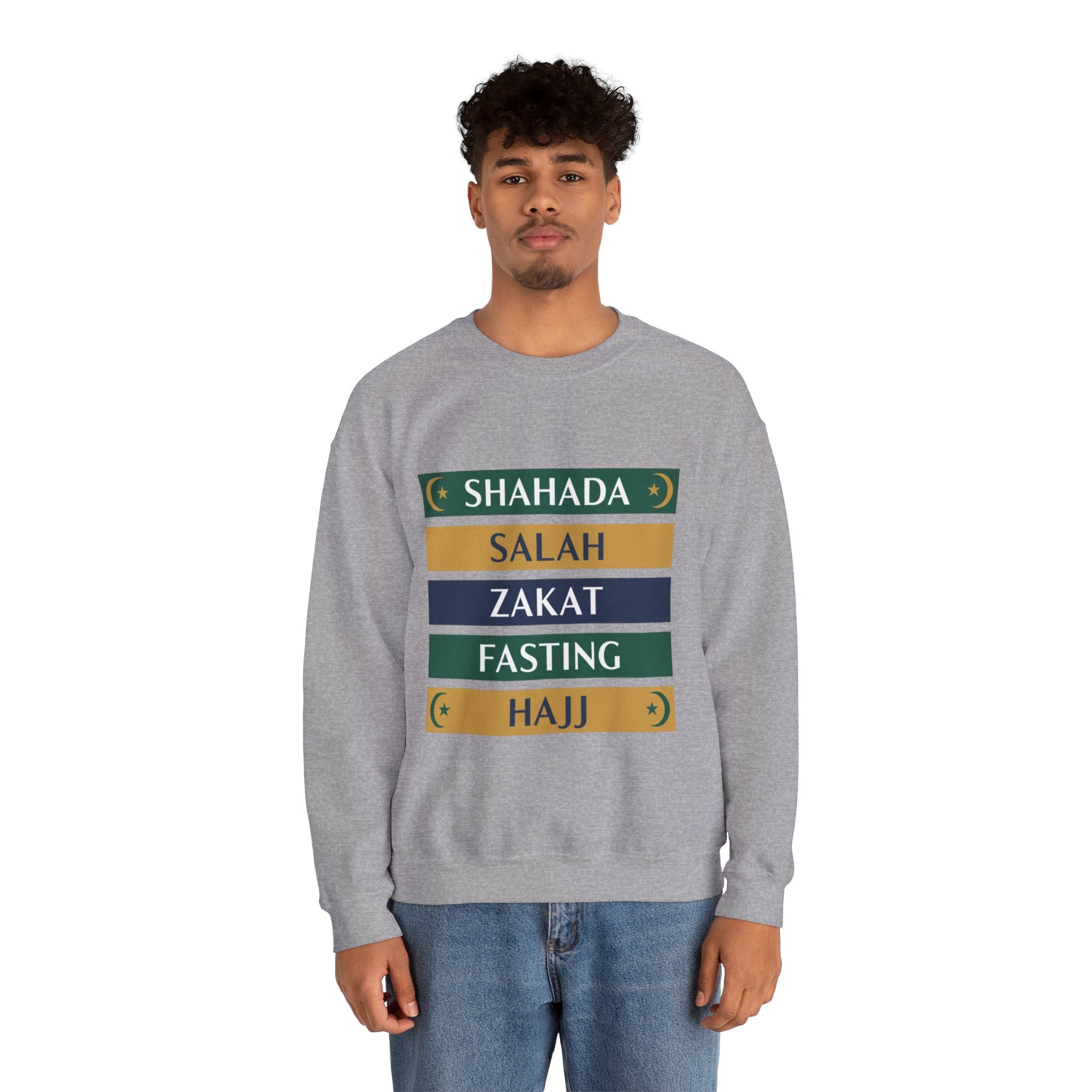 Islamic Pillars Sweatshirt — Shahada, Salah, Zakat, Fasting, Hajj Crewneck
