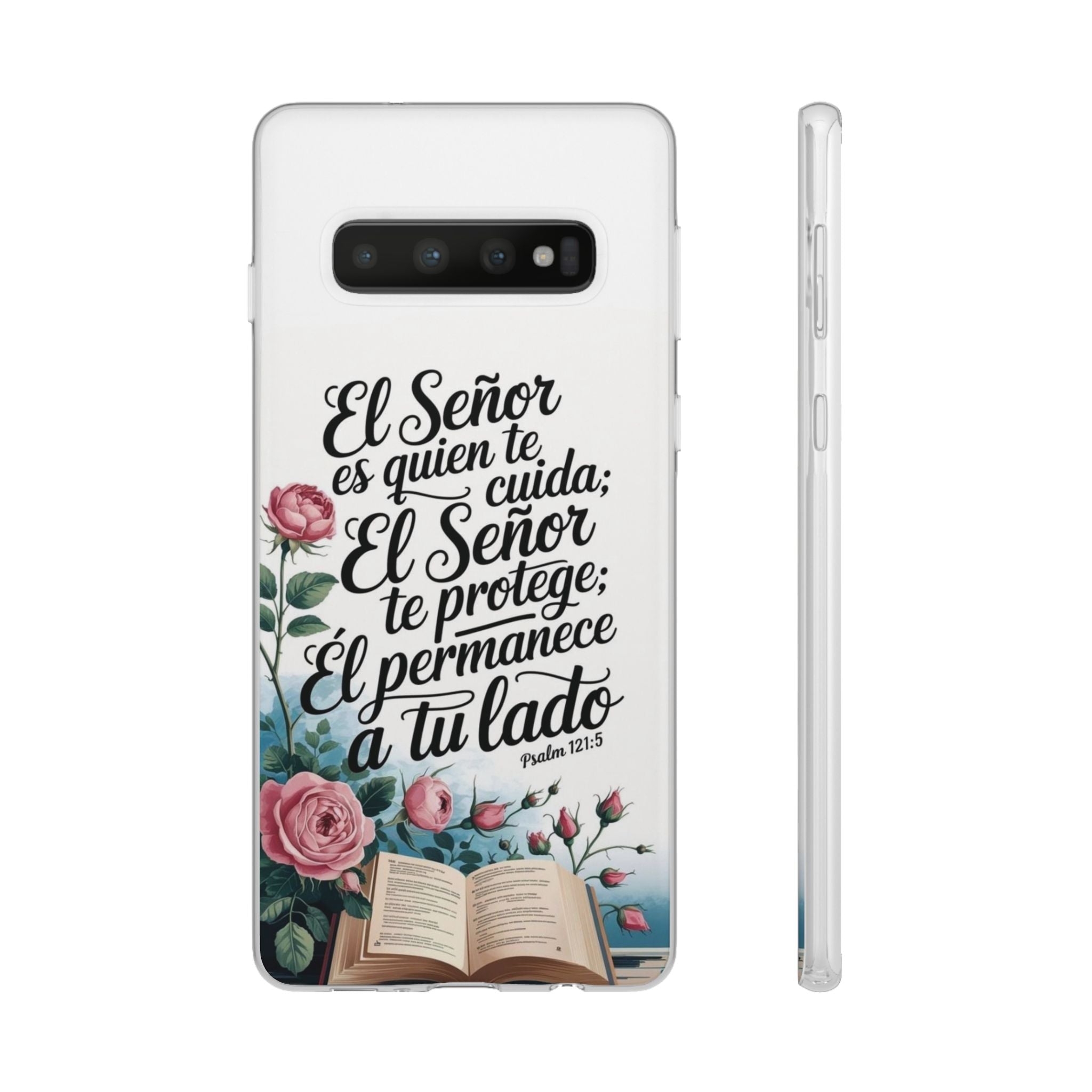 Inspirational Phone Case with Psalm 121:5 Quote, Flexi Case for Protection, Bible Verse Case, Gift for Faith Lovers, Spiritual Décor