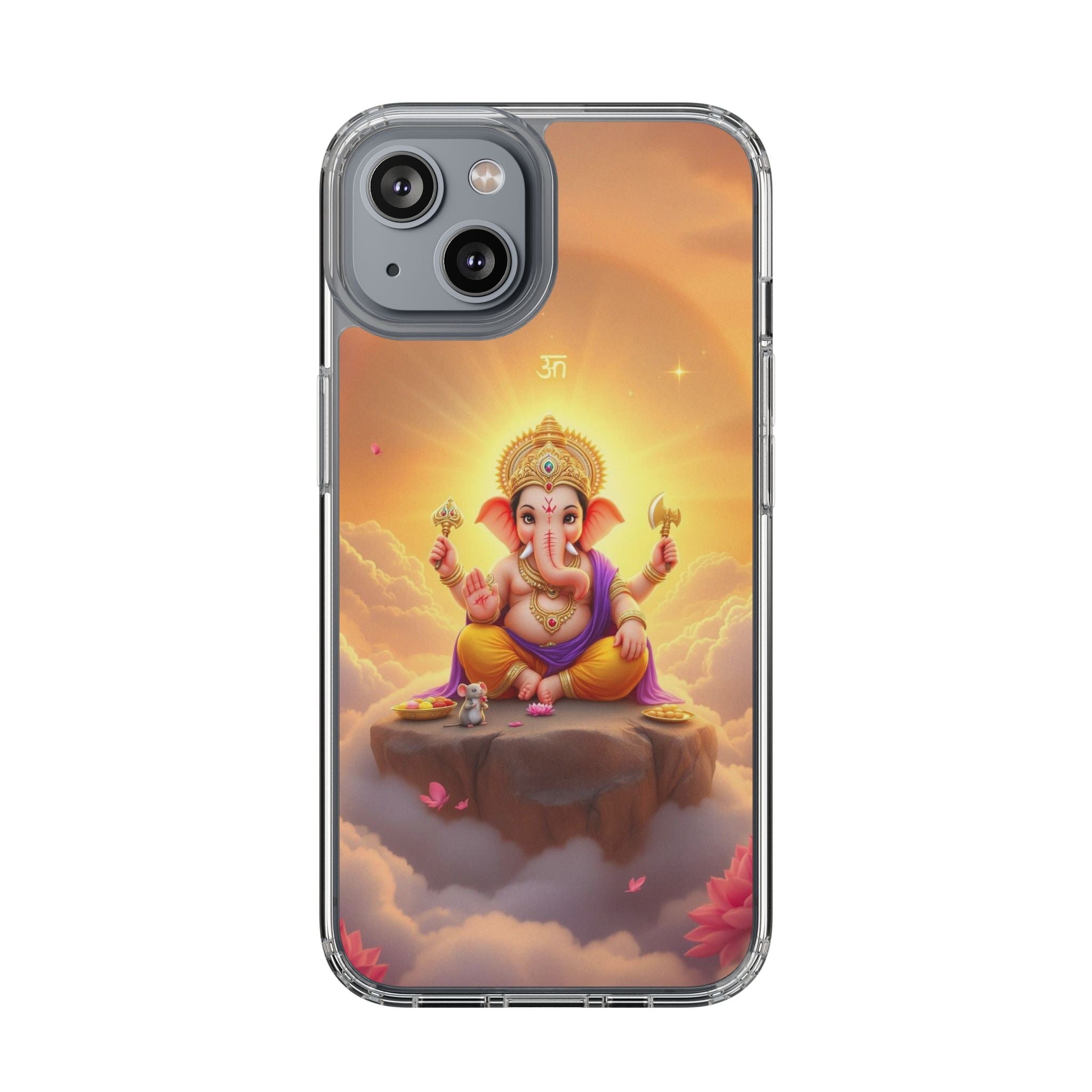 Ganesh Clear Phone Case, Spiritual iPhone Cover, Hindu God Phone Protector, Gift for Her, Boho Phone Accessories