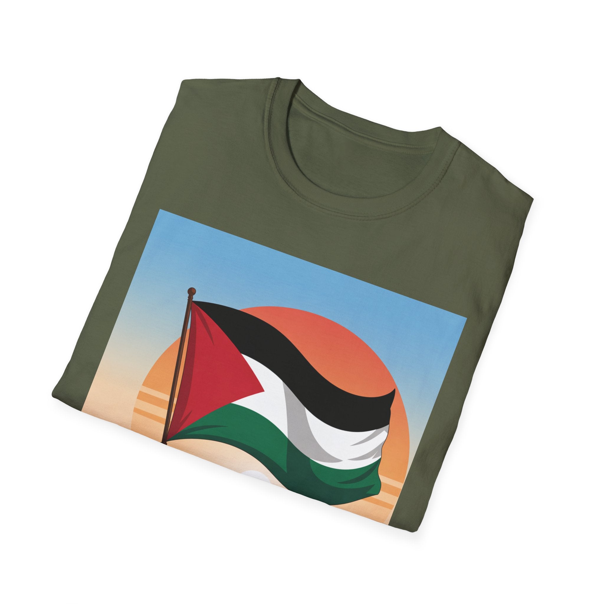Palestine Pride Unisex Softstyle T-Shirt, Casual Wear, Statement Tee, Gift for Activists, Festival Apparel, Protest Clothing