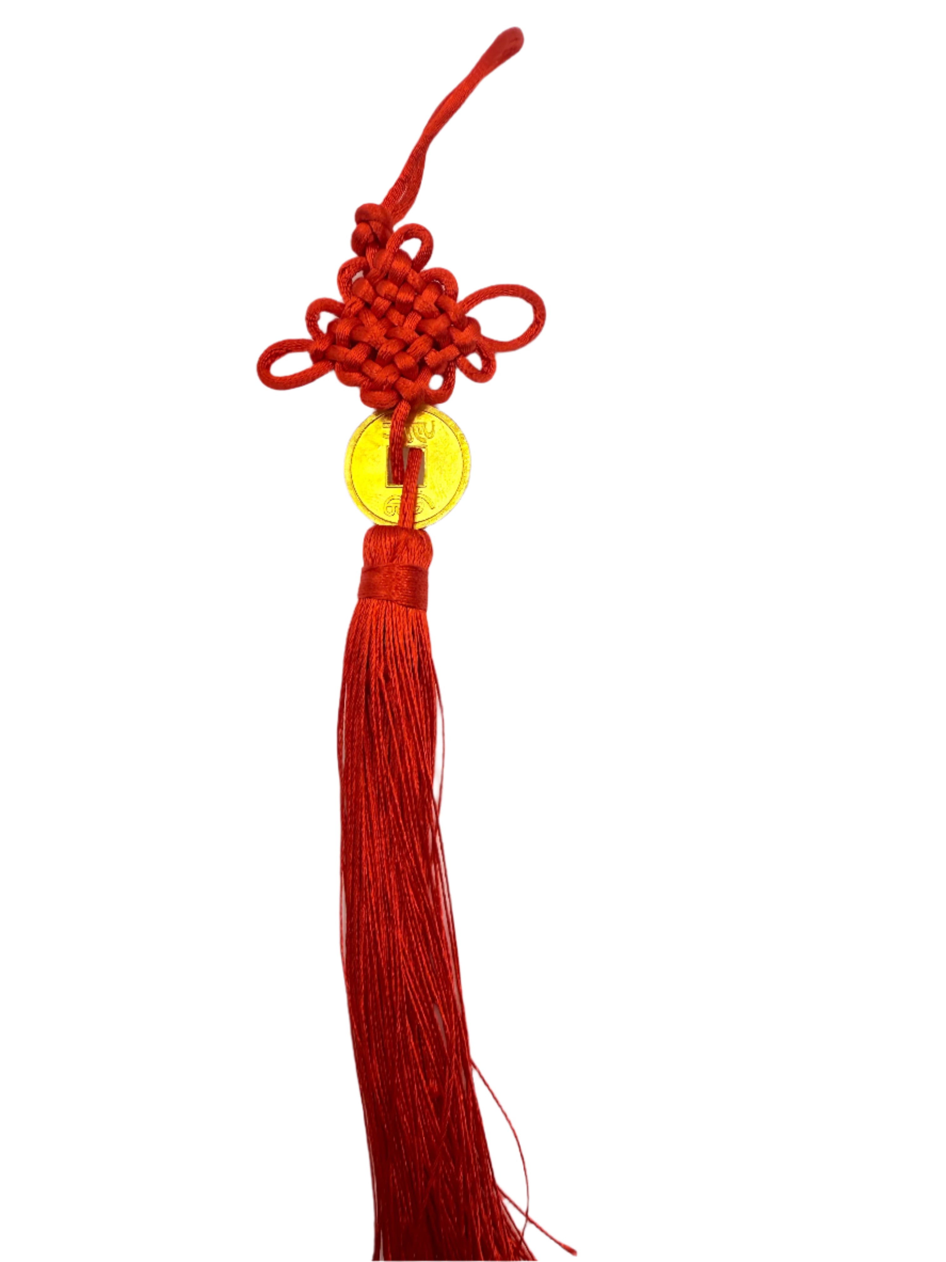 Chinese Knot with a Lucky Coin and Tassel For Home Business Car