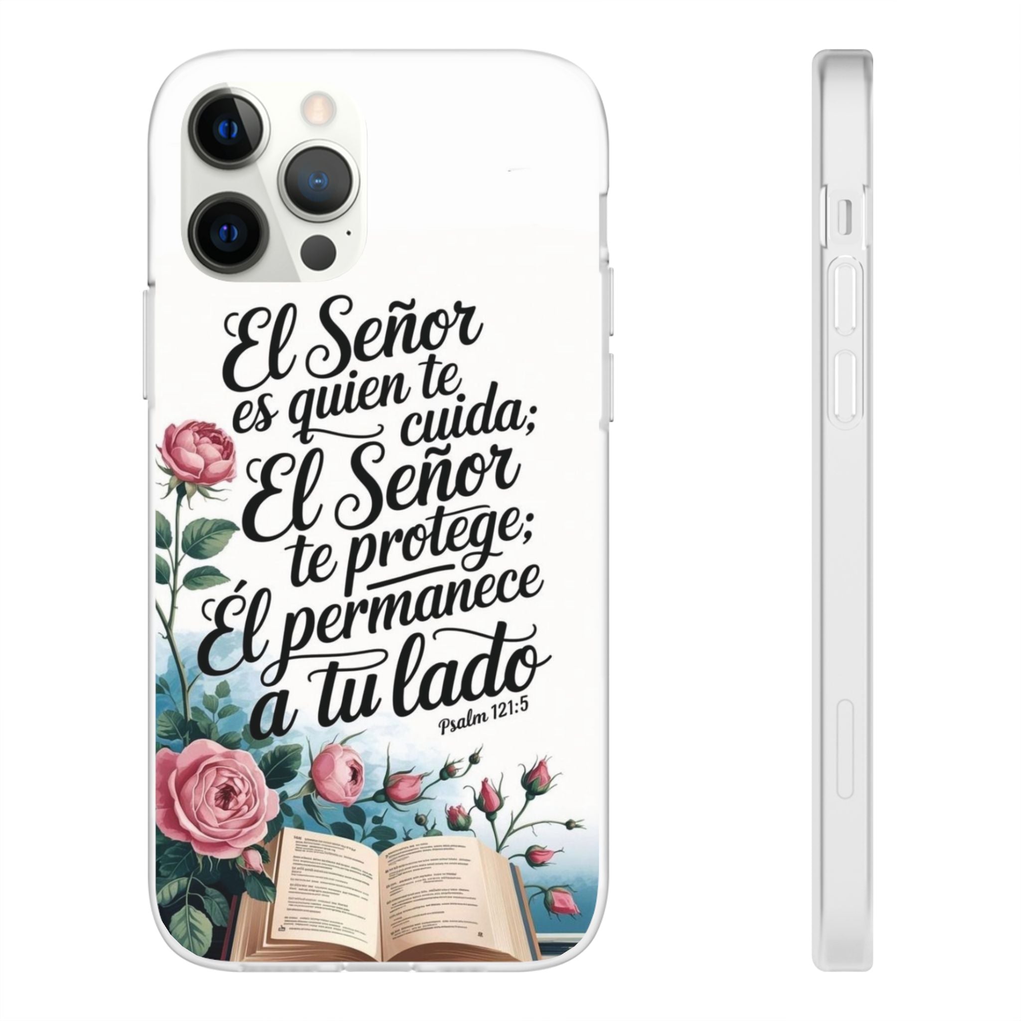 Inspirational Phone Case with Psalm 121:5 Quote, Flexi Case for Protection, Bible Verse Case, Gift for Faith Lovers, Spiritual Décor