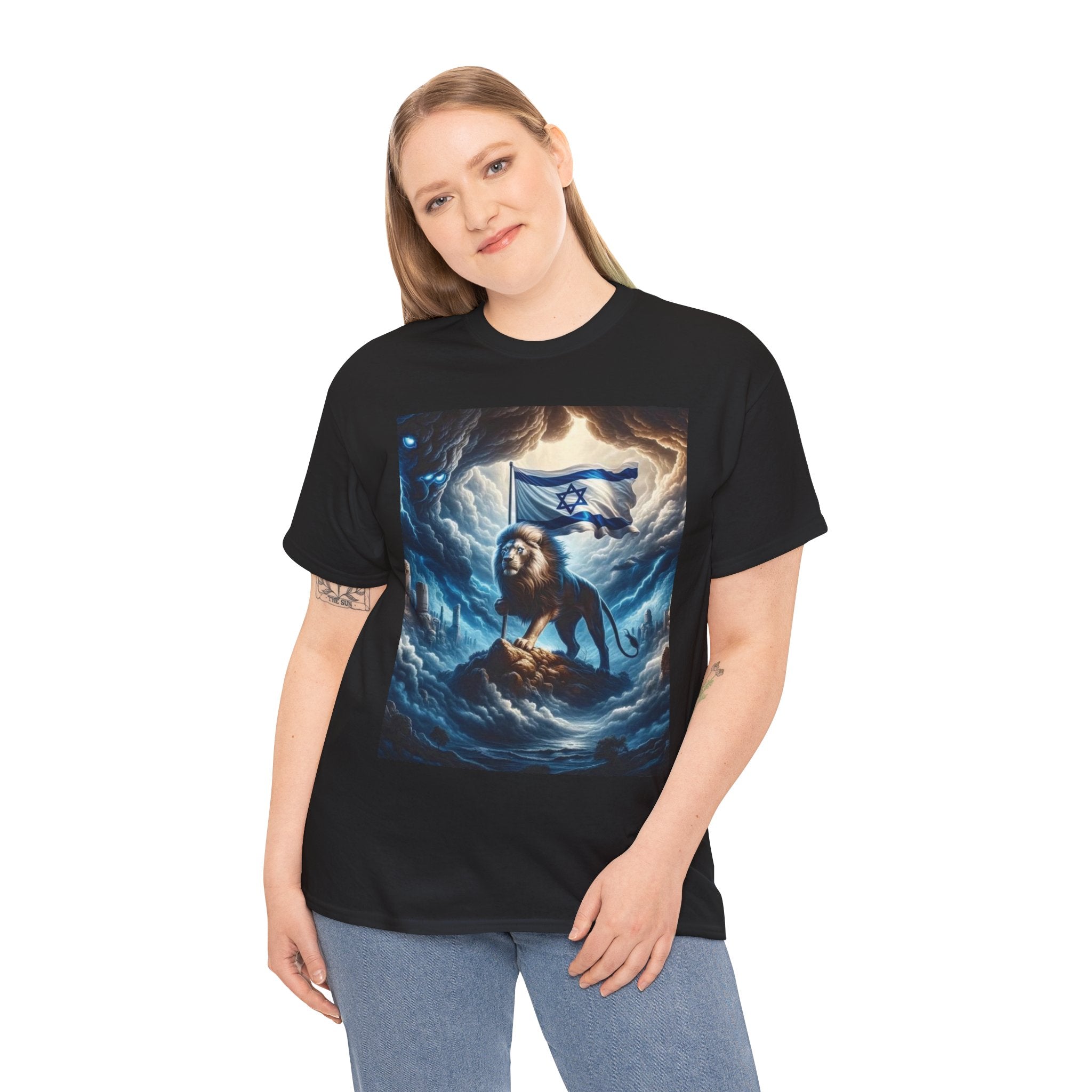 Majestic Lion Unisex Heavy Cotton Tee - Inspirational Apparel, Gift for Animal Lovers, Graphic Tee, Unique T-Shirt, Casual Wear