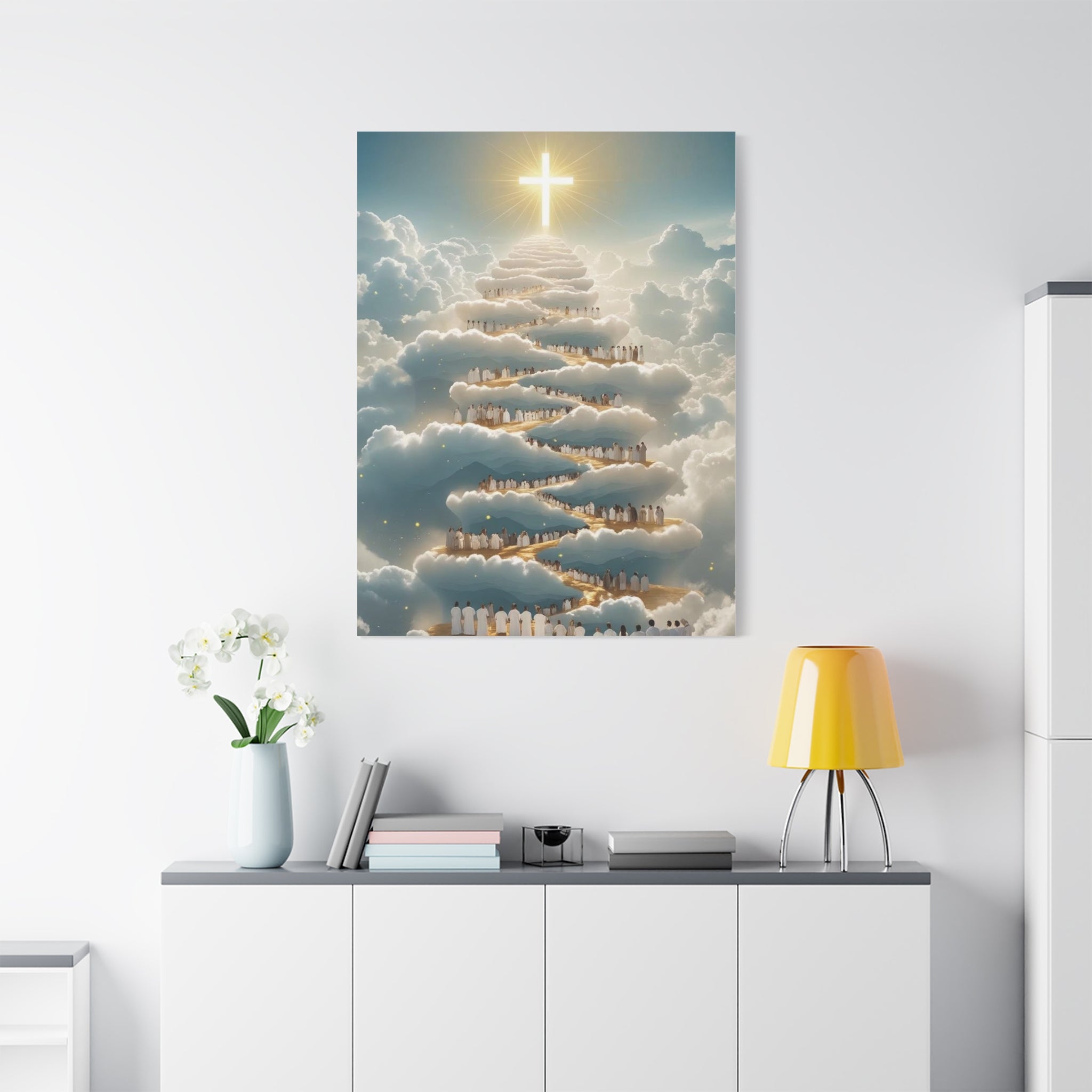 Heavenly Cloud Canvas Art, Spiritual Wall Decor, Christian Home Accent, Inspirational Gift, Faith-Inspired Artwork