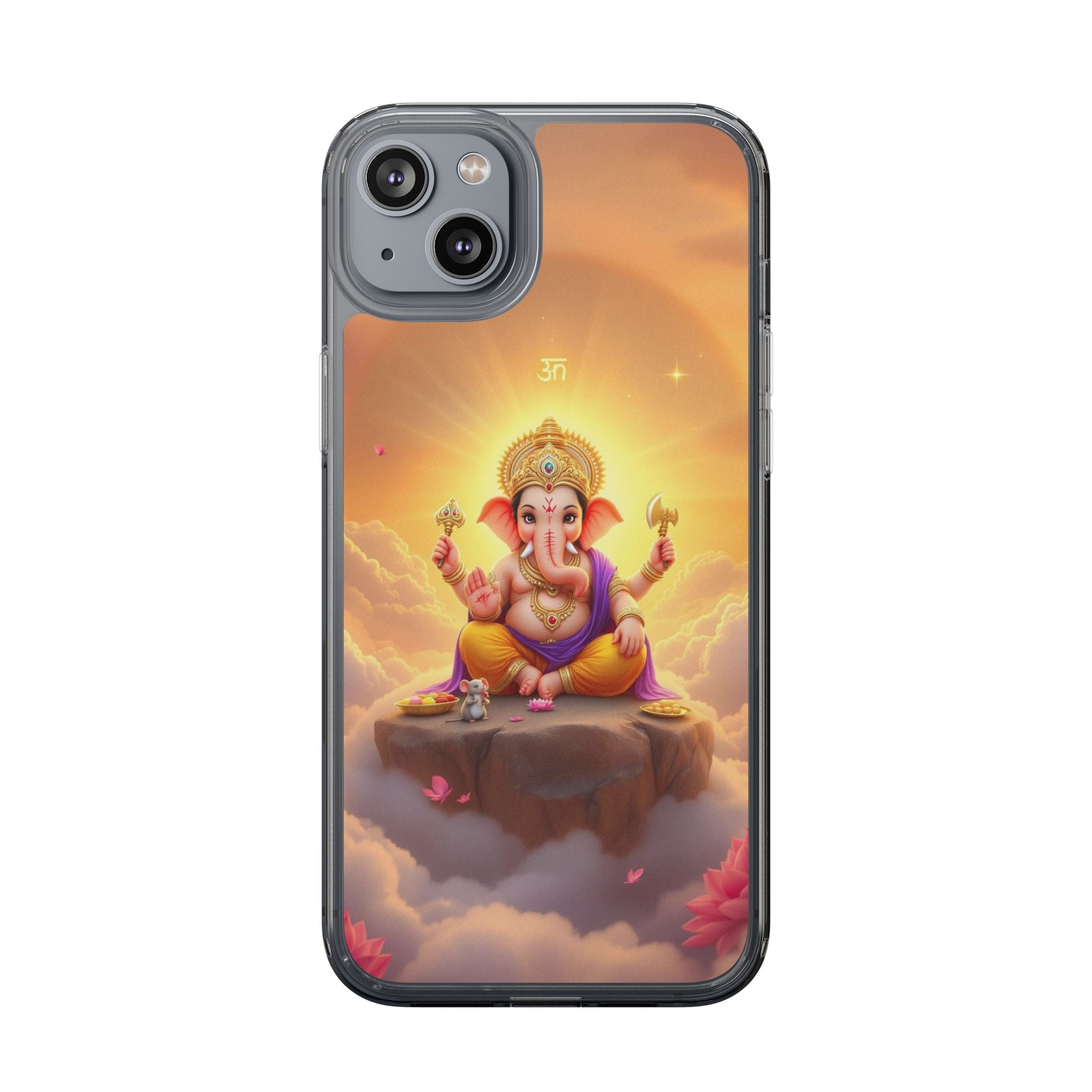 Ganesh Clear Phone Case, Spiritual iPhone Cover, Hindu God Phone Protector, Gift for Her, Boho Phone Accessories