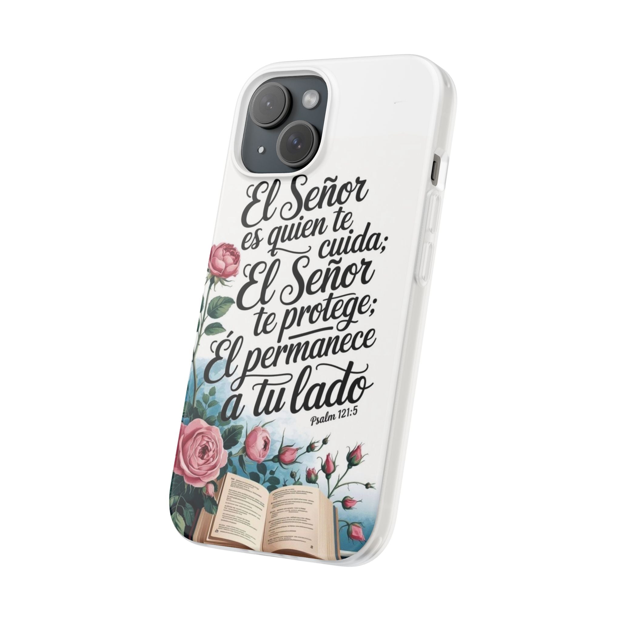 Inspirational Phone Case with Psalm 121:5 Quote, Flexi Case for Protection, Bible Verse Case, Gift for Faith Lovers, Spiritual Décor