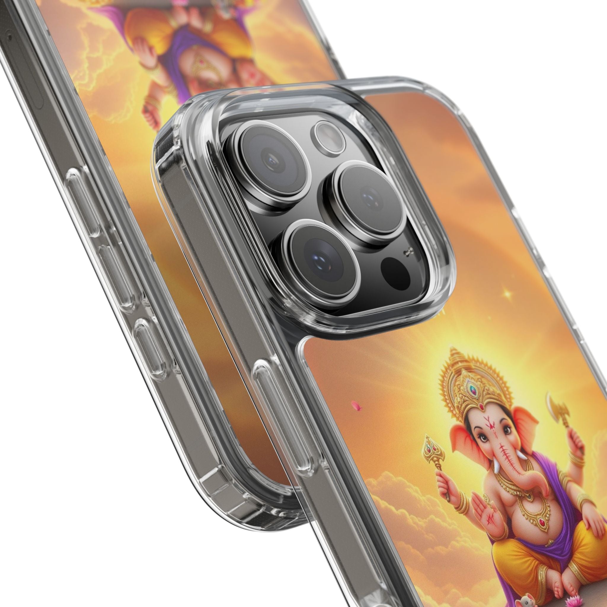 Ganesh Clear Phone Case, Spiritual iPhone Cover, Hindu God Phone Protector, Gift for Her, Boho Phone Accessories