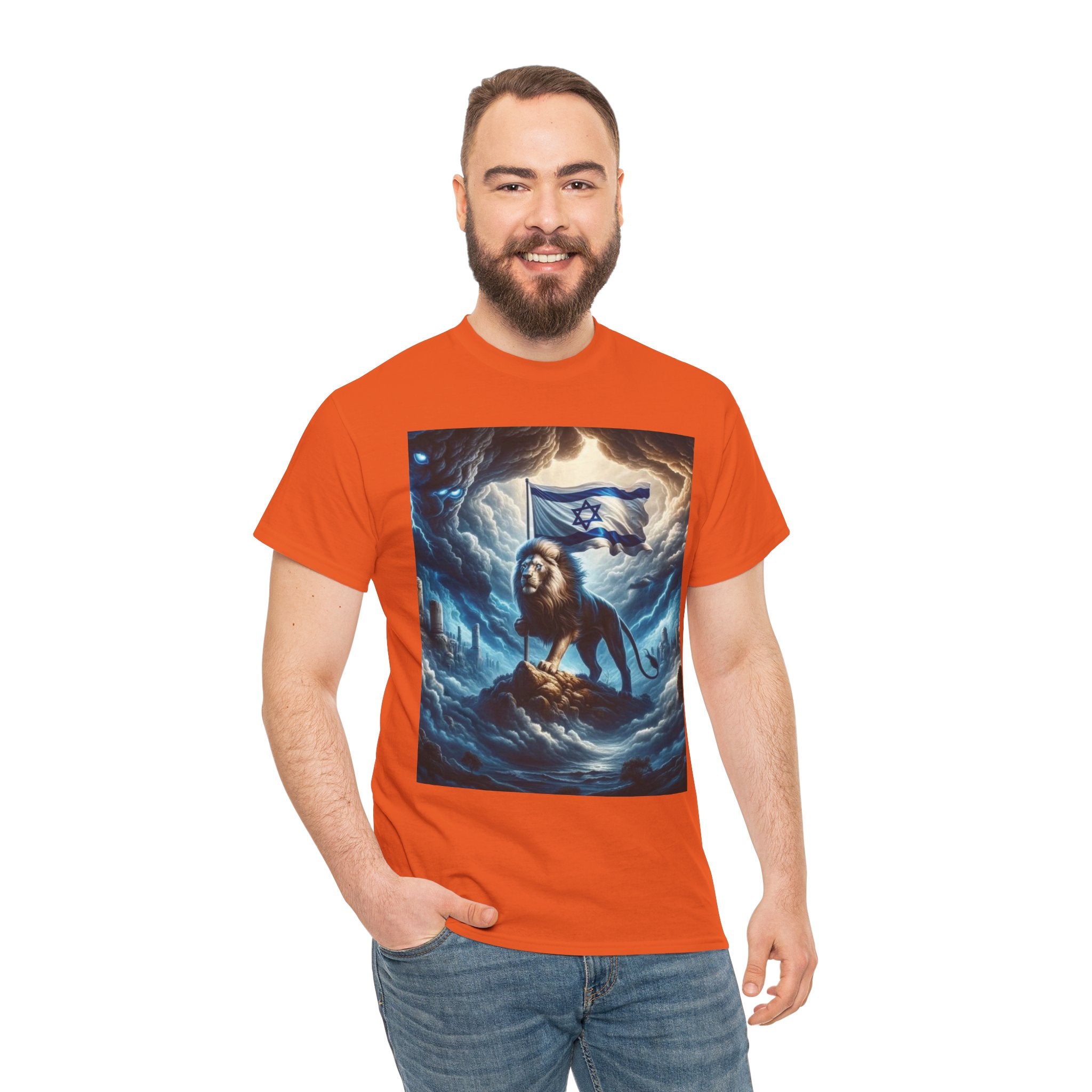 Majestic Lion Unisex Heavy Cotton Tee - Inspirational Apparel, Gift for Animal Lovers, Graphic Tee, Unique T-Shirt, Casual Wear