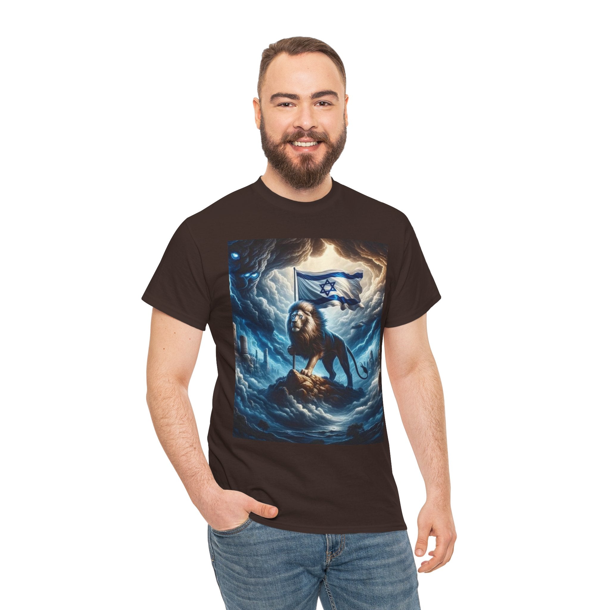 Majestic Lion Unisex Heavy Cotton Tee - Inspirational Apparel, Gift for Animal Lovers, Graphic Tee, Unique T-Shirt, Casual Wear