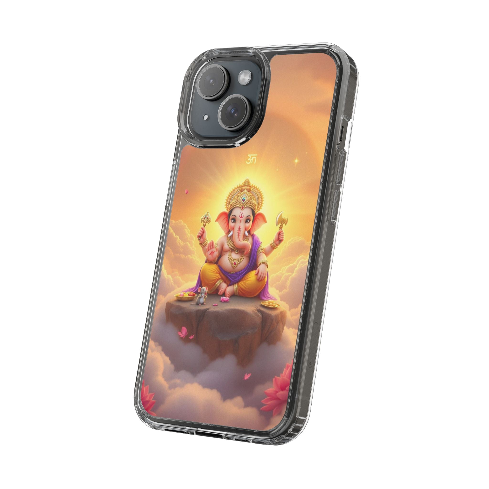 Ganesh Clear Phone Case, Spiritual iPhone Cover, Hindu God Phone Protector, Gift for Her, Boho Phone Accessories