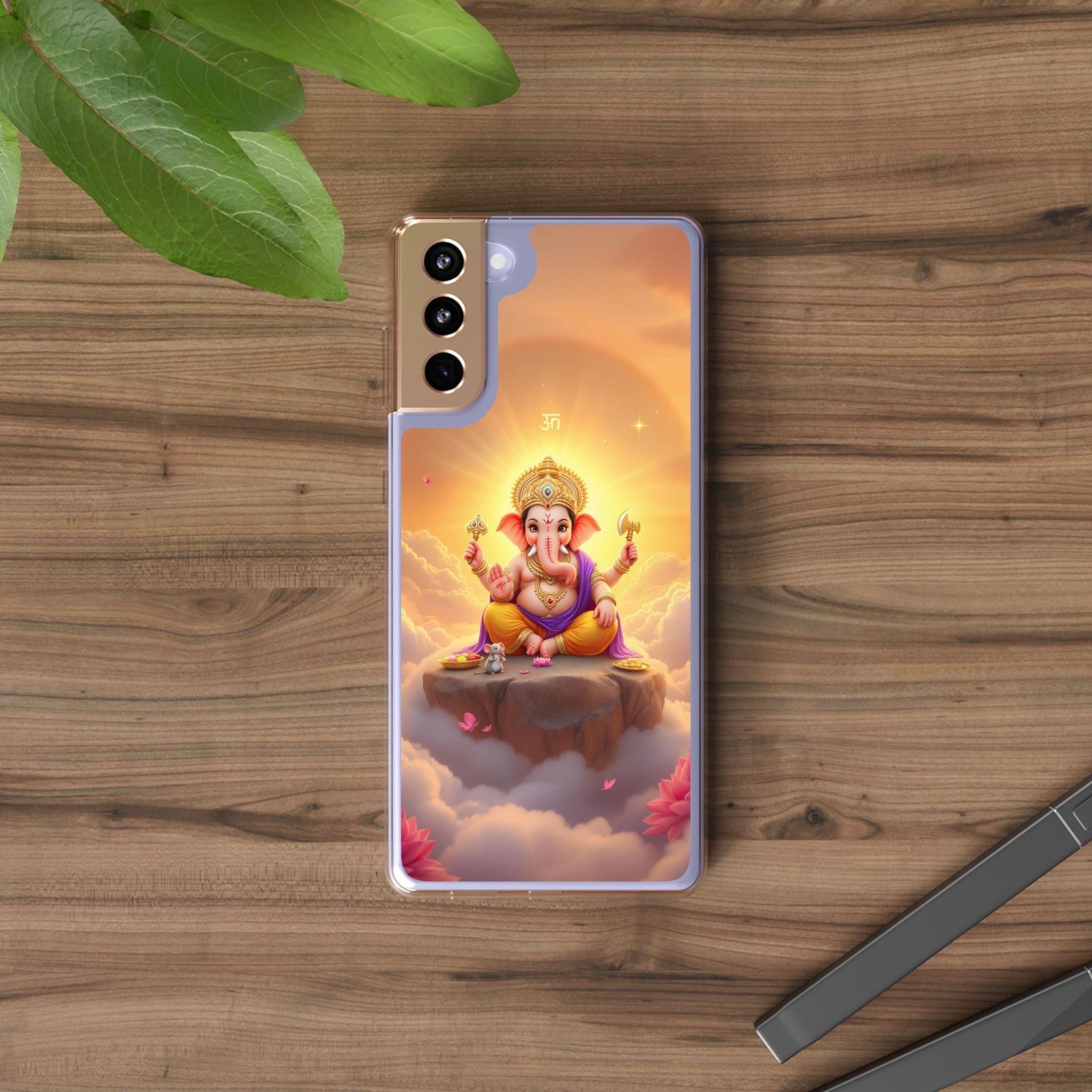 Ganesh Clear Phone Case, Spiritual iPhone Cover, Hindu God Phone Protector, Gift for Her, Boho Phone Accessories