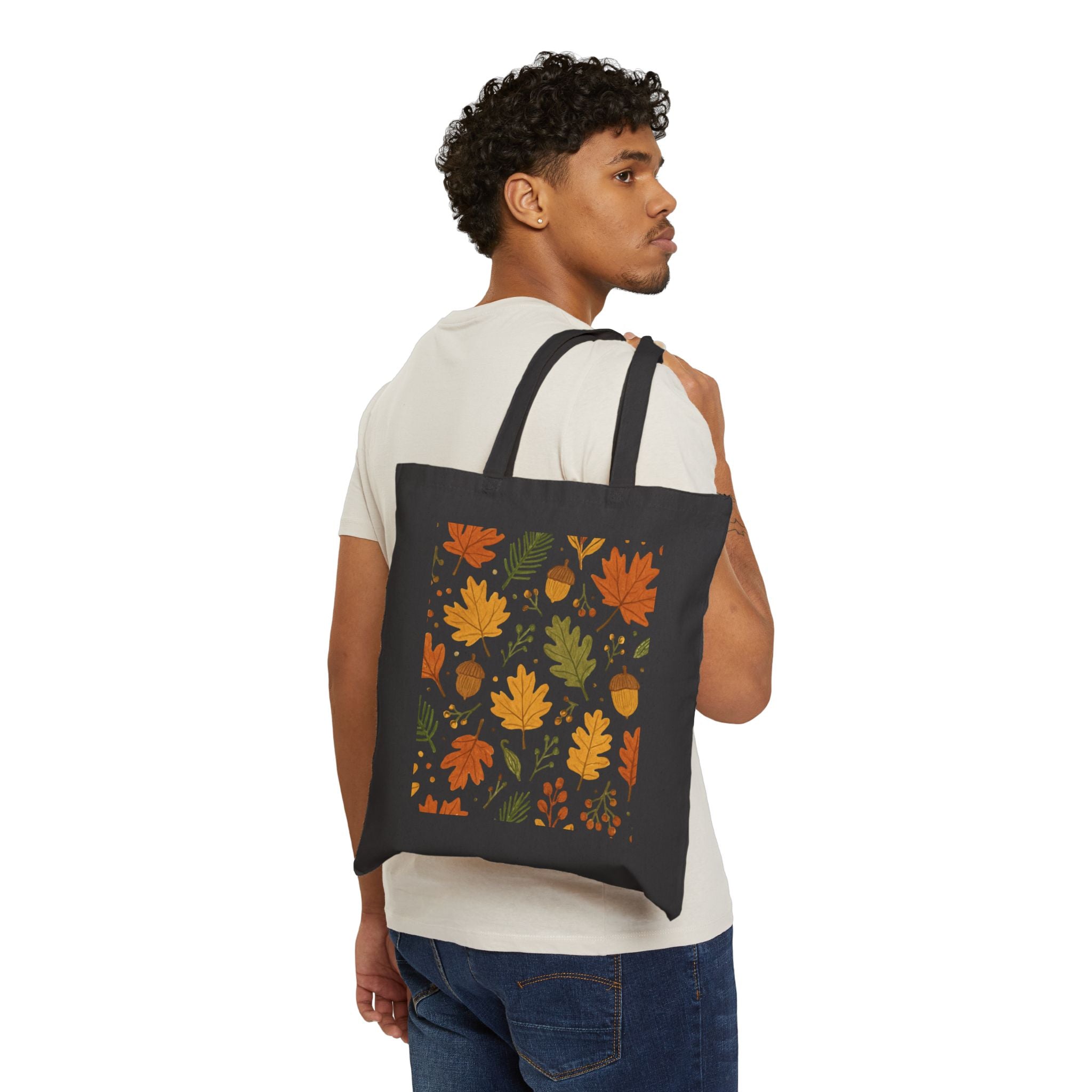 Fall Leaves Cotton Canvas Tote Bag