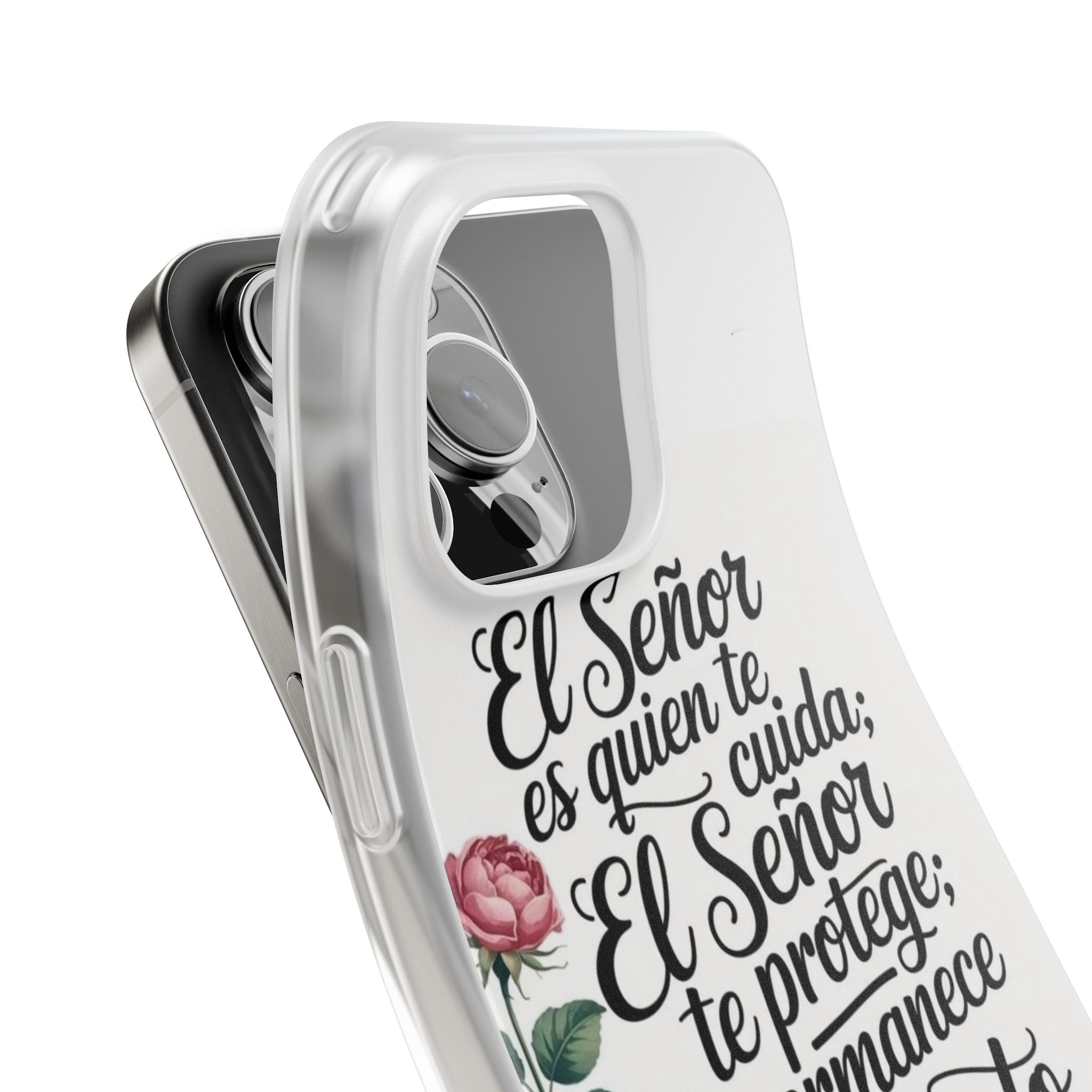 Inspirational Phone Case with Psalm 121:5 Quote, Flexi Case for Protection, Bible Verse Case, Gift for Faith Lovers, Spiritual Décor