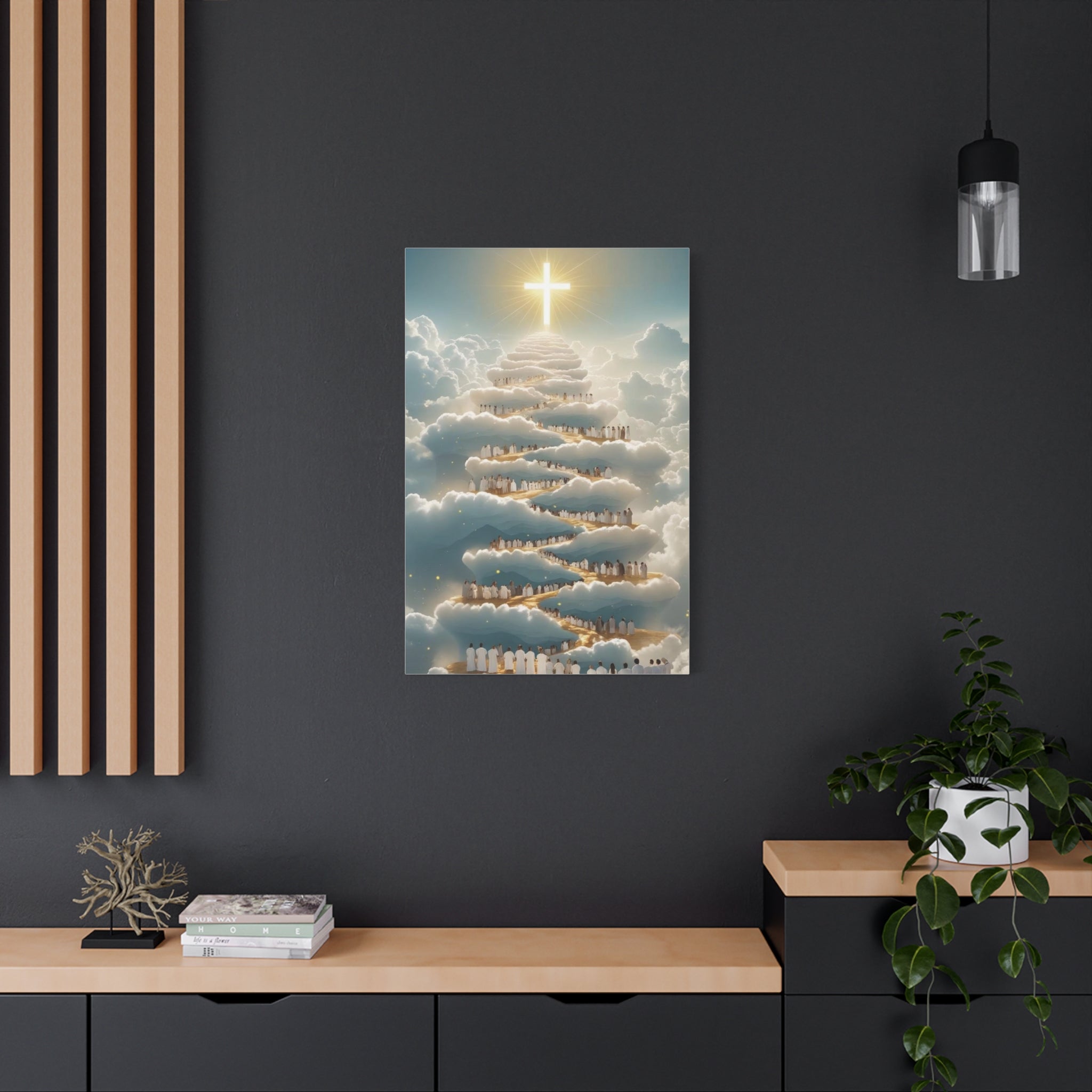 Heavenly Cloud Canvas Art, Spiritual Wall Decor, Christian Home Accent, Inspirational Gift, Faith-Inspired Artwork