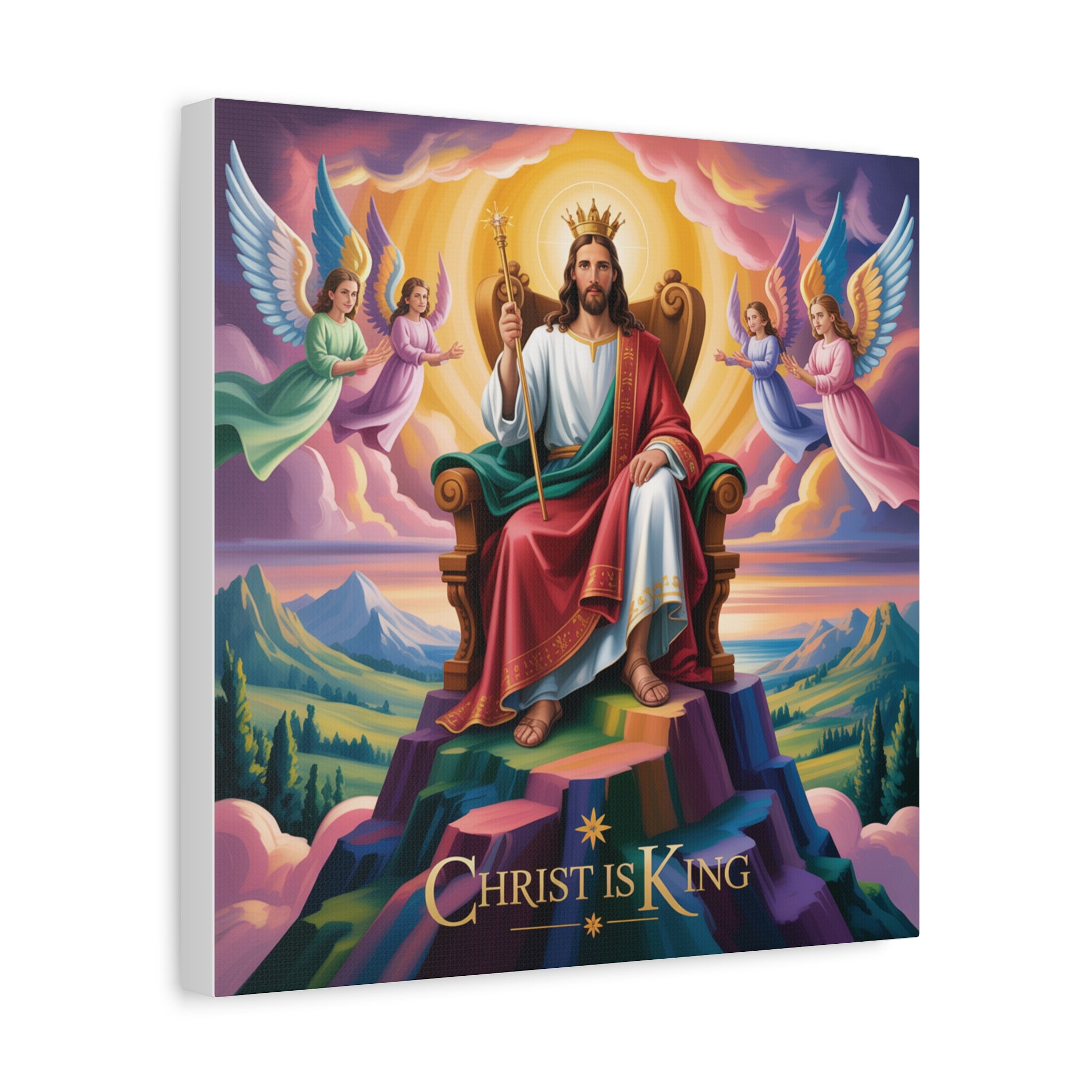Christ is King Matte Canvas Wall Art, Religious Home Decor, Inspirational Artwork, Christian Gift, Uplifting Wall Decor