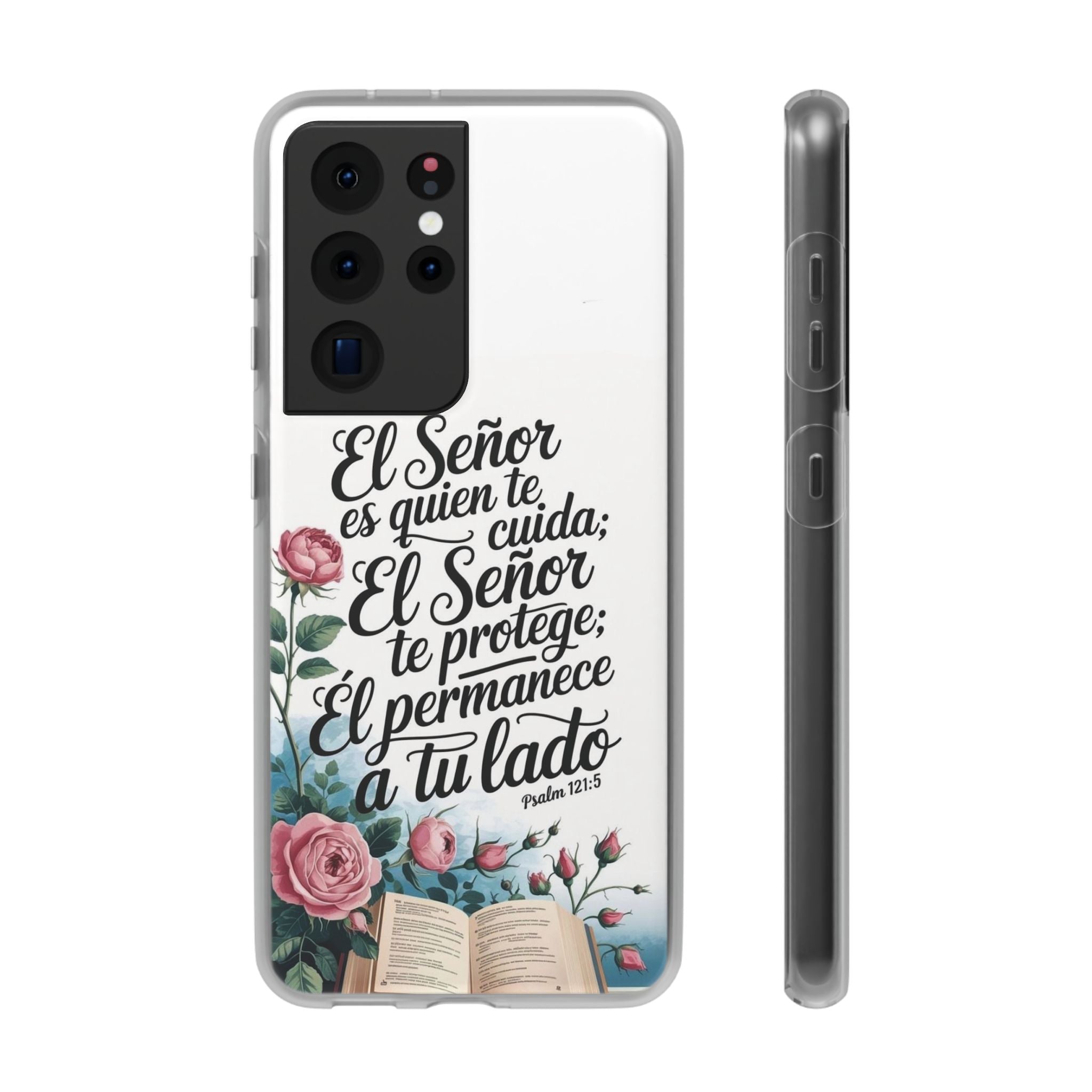 Inspirational Phone Case with Psalm 121:5 Quote, Flexi Case for Protection, Bible Verse Case, Gift for Faith Lovers, Spiritual Décor