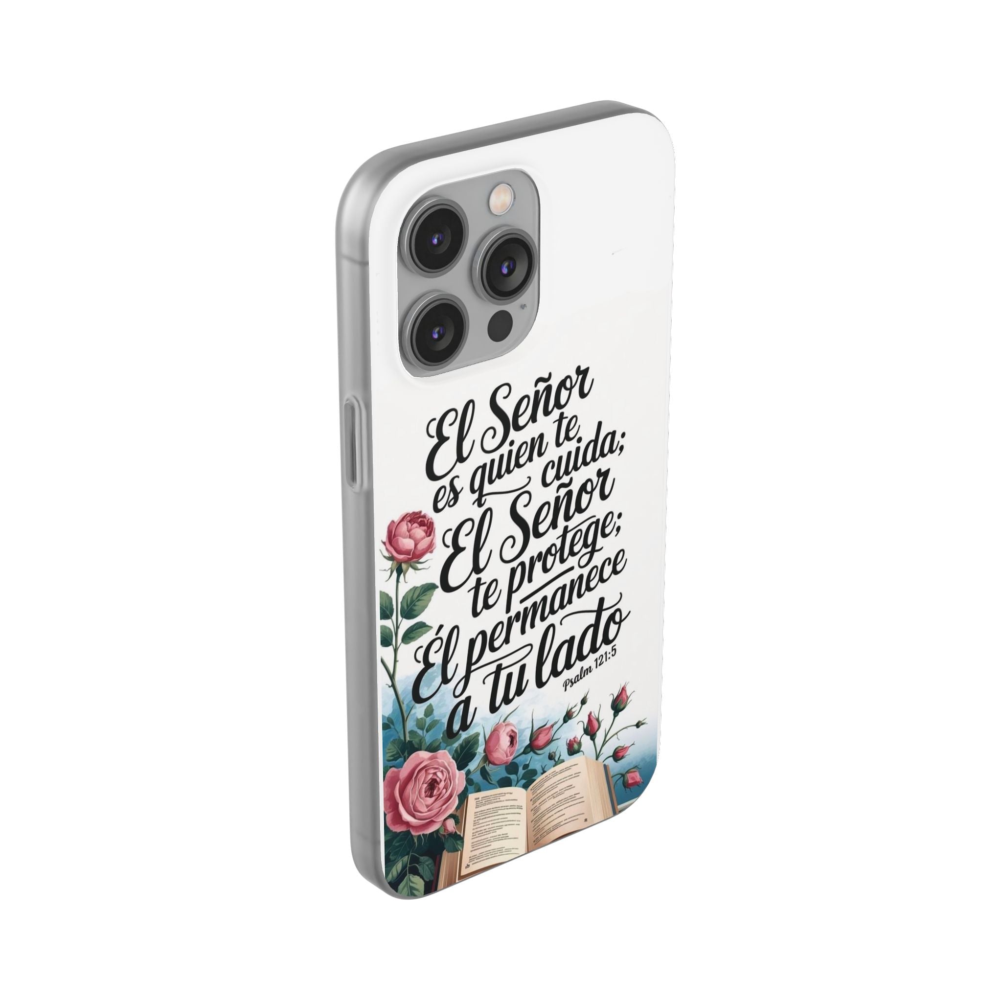 Inspirational Phone Case with Psalm 121:5 Quote, Flexi Case for Protection, Bible Verse Case, Gift for Faith Lovers, Spiritual Décor