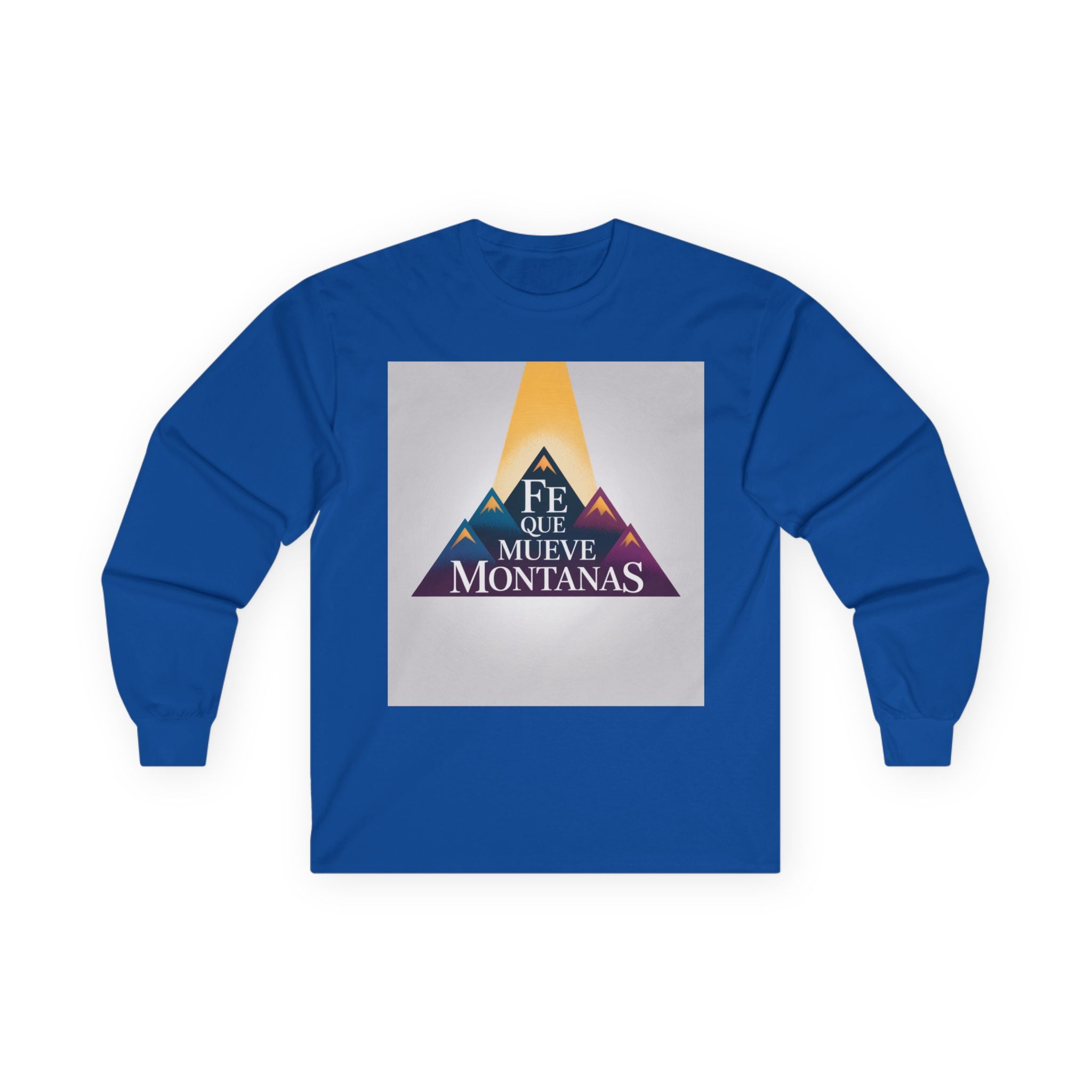 Inspirational Long Sleeve Tee, Faith Moves Mountains Shirt, Motivational Apparel, Unisex Cotton Top, Gift for Encouragement
