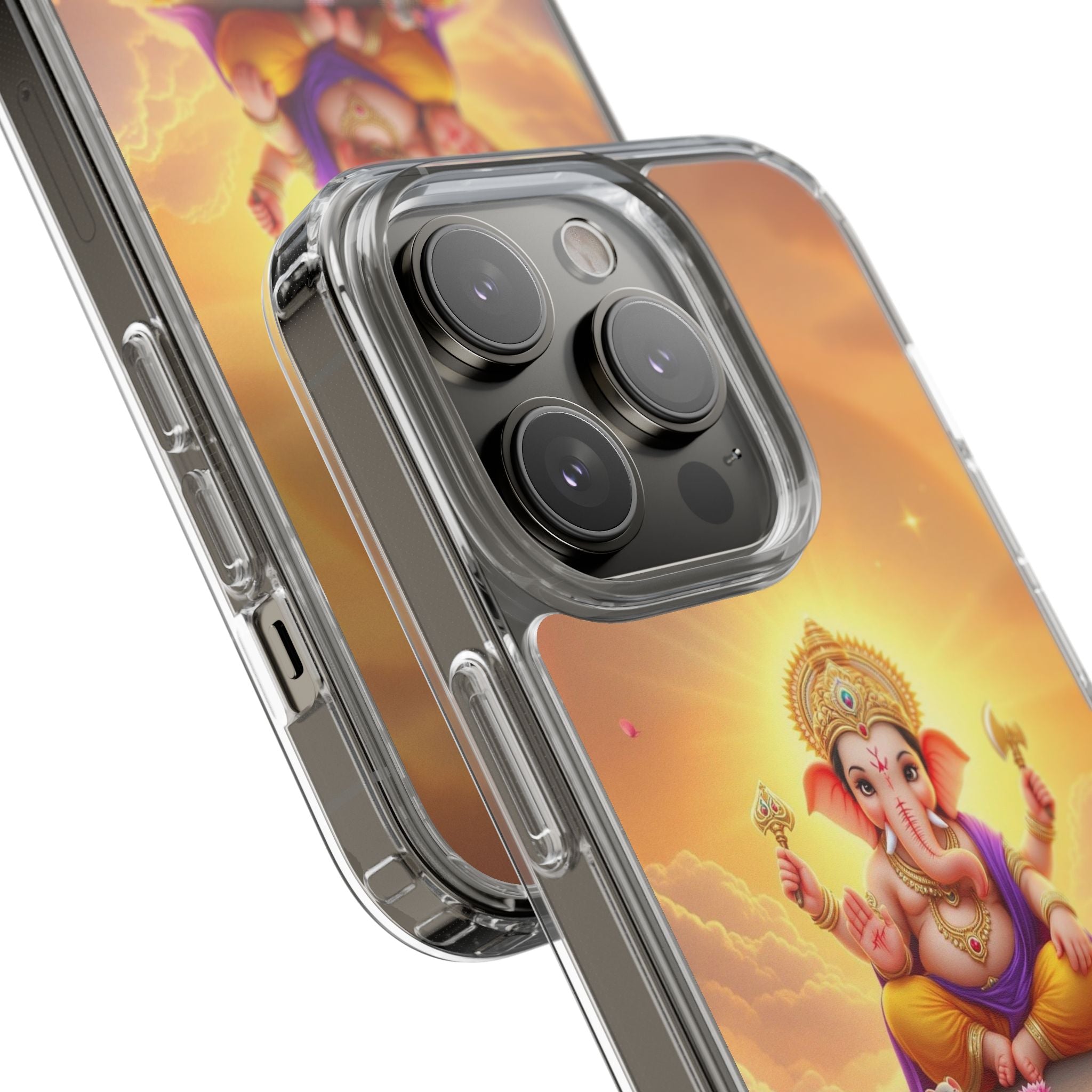 Ganesh Clear Phone Case, Spiritual iPhone Cover, Hindu God Phone Protector, Gift for Her, Boho Phone Accessories