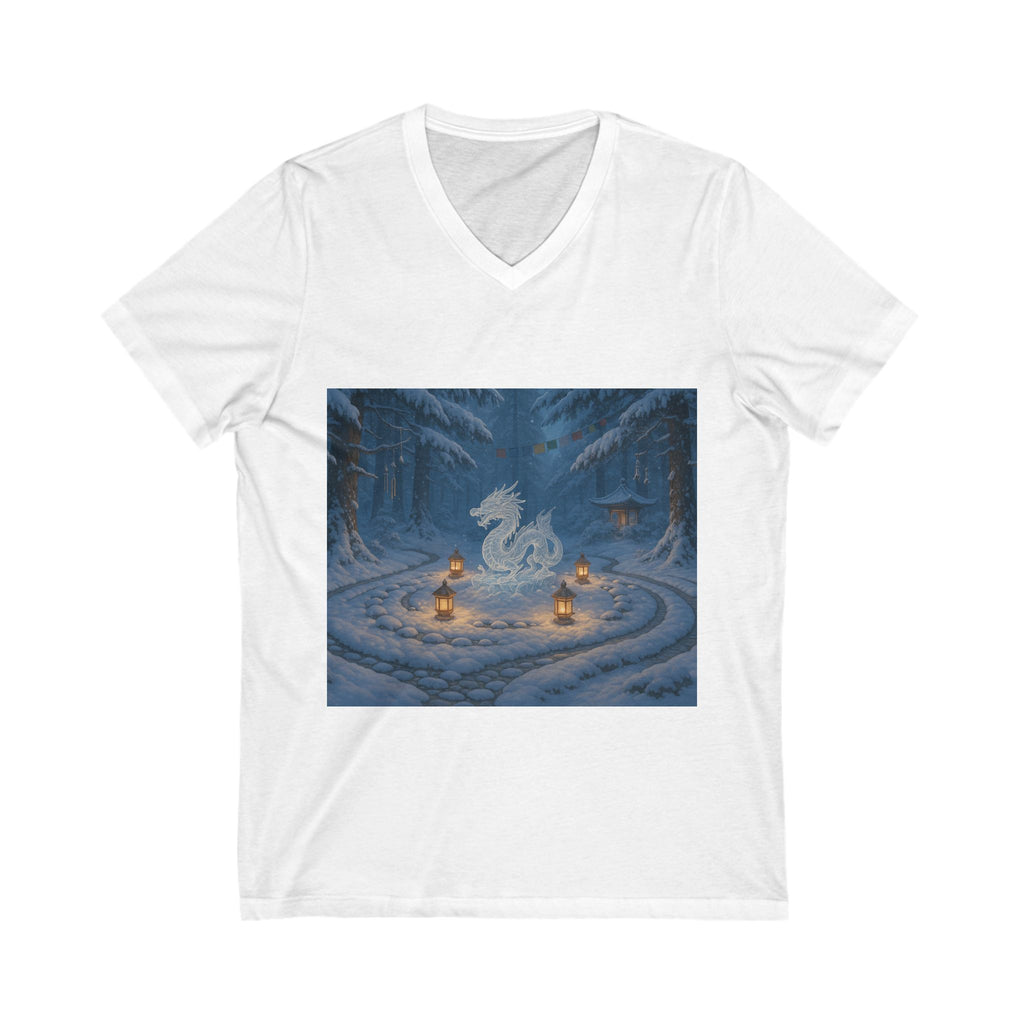 Mystical Dragon V-Neck Tee - Unisex Shirt for Fantasy Lovers, Cozy Gift for Him/Her, Perfect for Gaming/Merch, Unique Holiday Wear