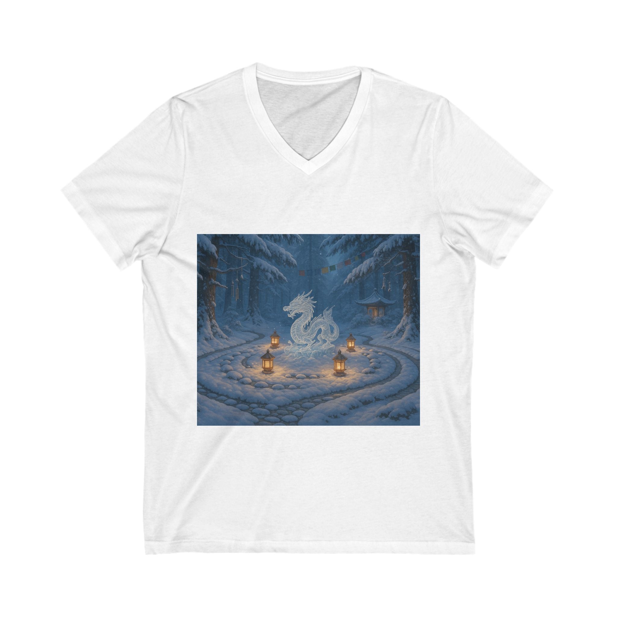 Mystical Dragon V-Neck Tee - Unisex Shirt for Fantasy Lovers, Cozy Gift for Him/Her, Perfect for Gaming/Merch, Unique Holiday Wear