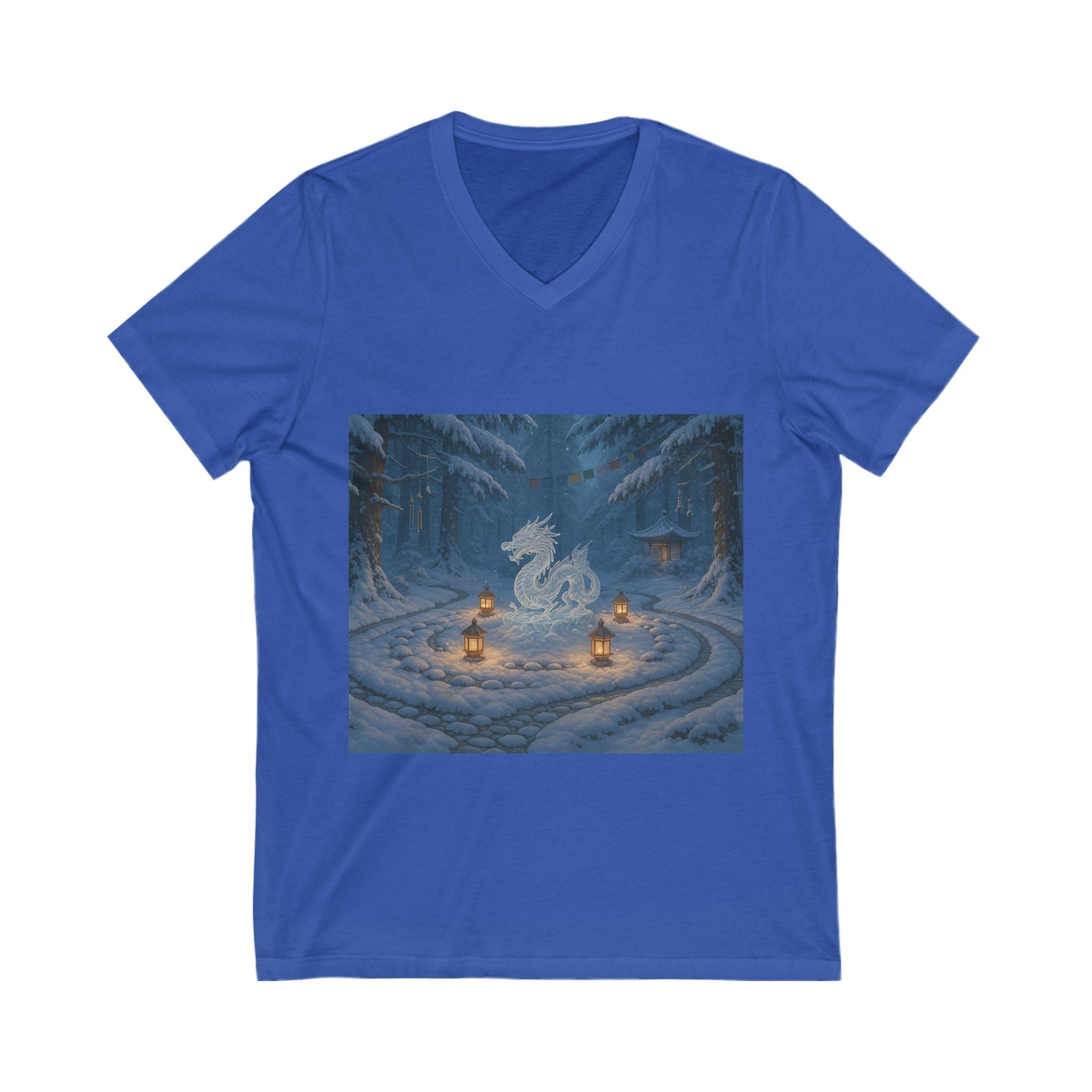 Mystical Dragon V-Neck Tee - Unisex Shirt for Fantasy Lovers, Cozy Gift for Him/Her, Perfect for Gaming/Merch, Unique Holiday Wear