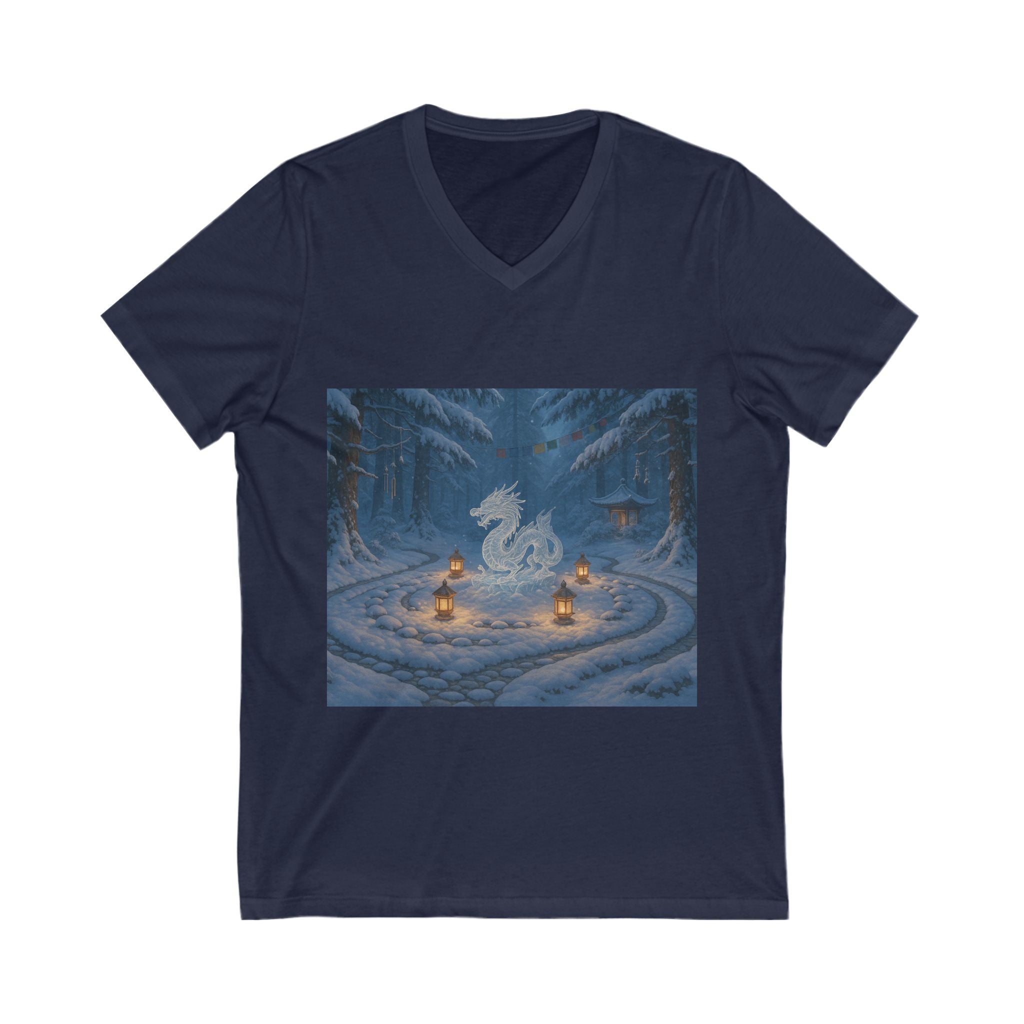 Mystical Dragon V-Neck Tee - Unisex Shirt for Fantasy Lovers, Cozy Gift for Him/Her, Perfect for Gaming/Merch, Unique Holiday Wear
