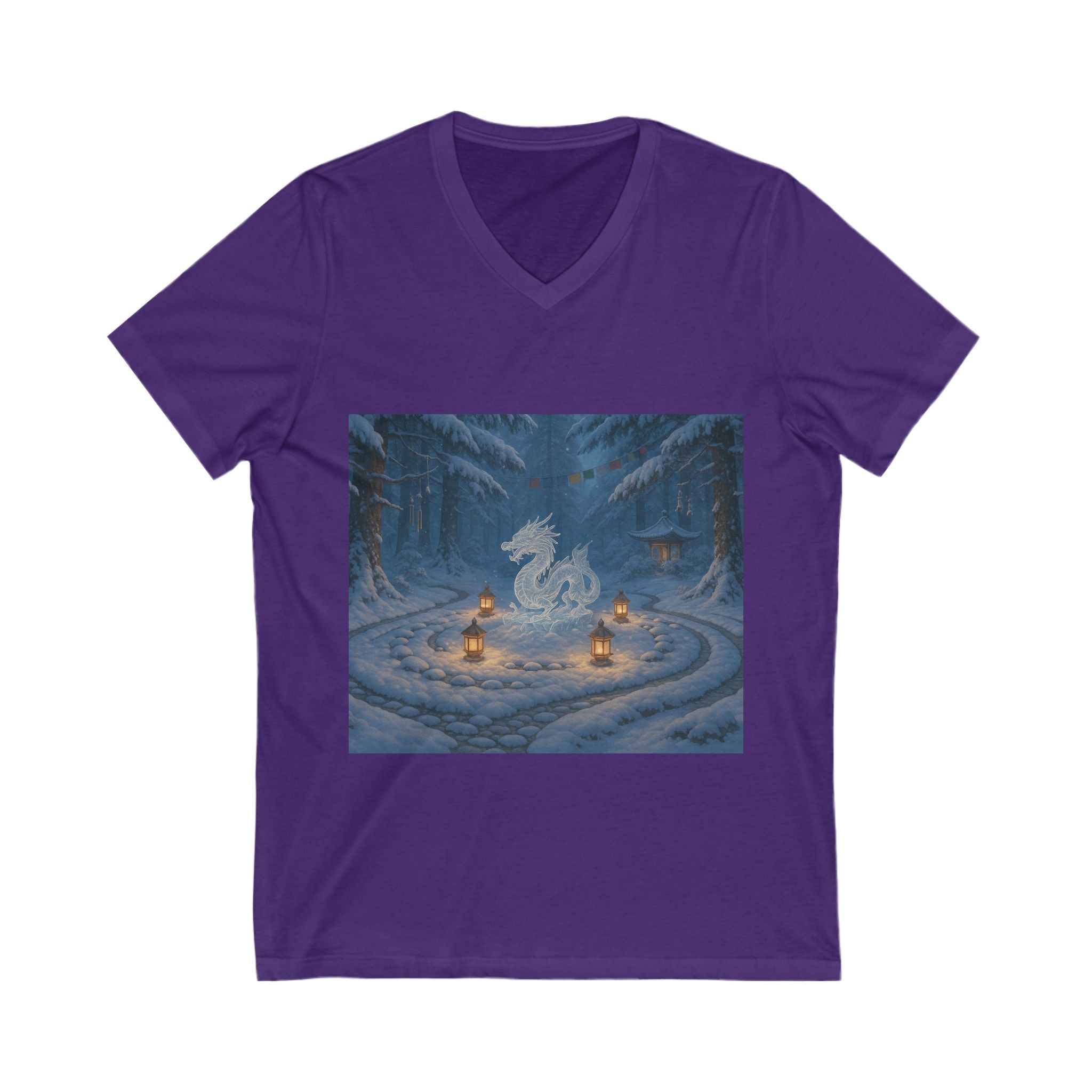 Mystical Dragon V-Neck Tee - Unisex Shirt for Fantasy Lovers, Cozy Gift for Him/Her, Perfect for Gaming/Merch, Unique Holiday Wear