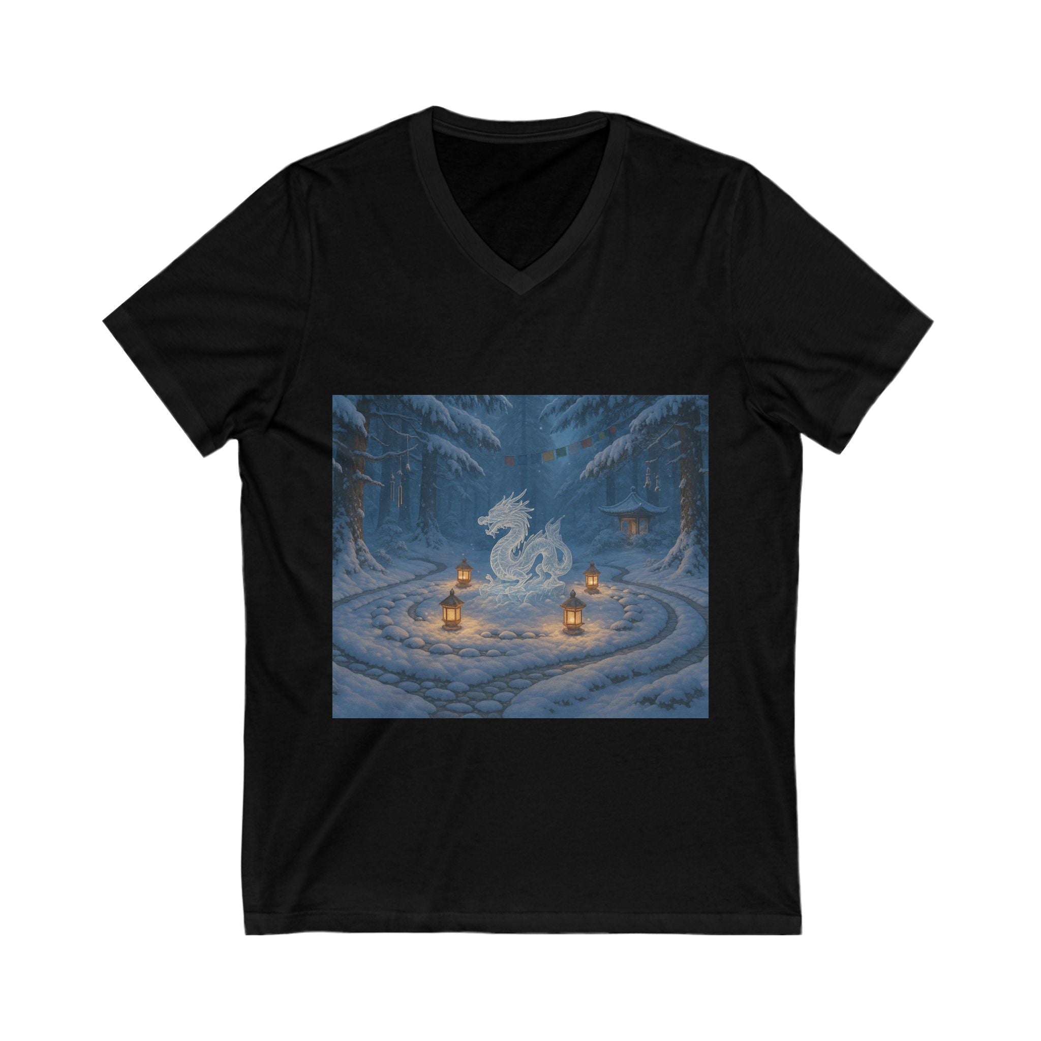 Mystical Dragon V-Neck Tee - Unisex Shirt for Fantasy Lovers, Cozy Gift for Him/Her, Perfect for Gaming/Merch, Unique Holiday Wear