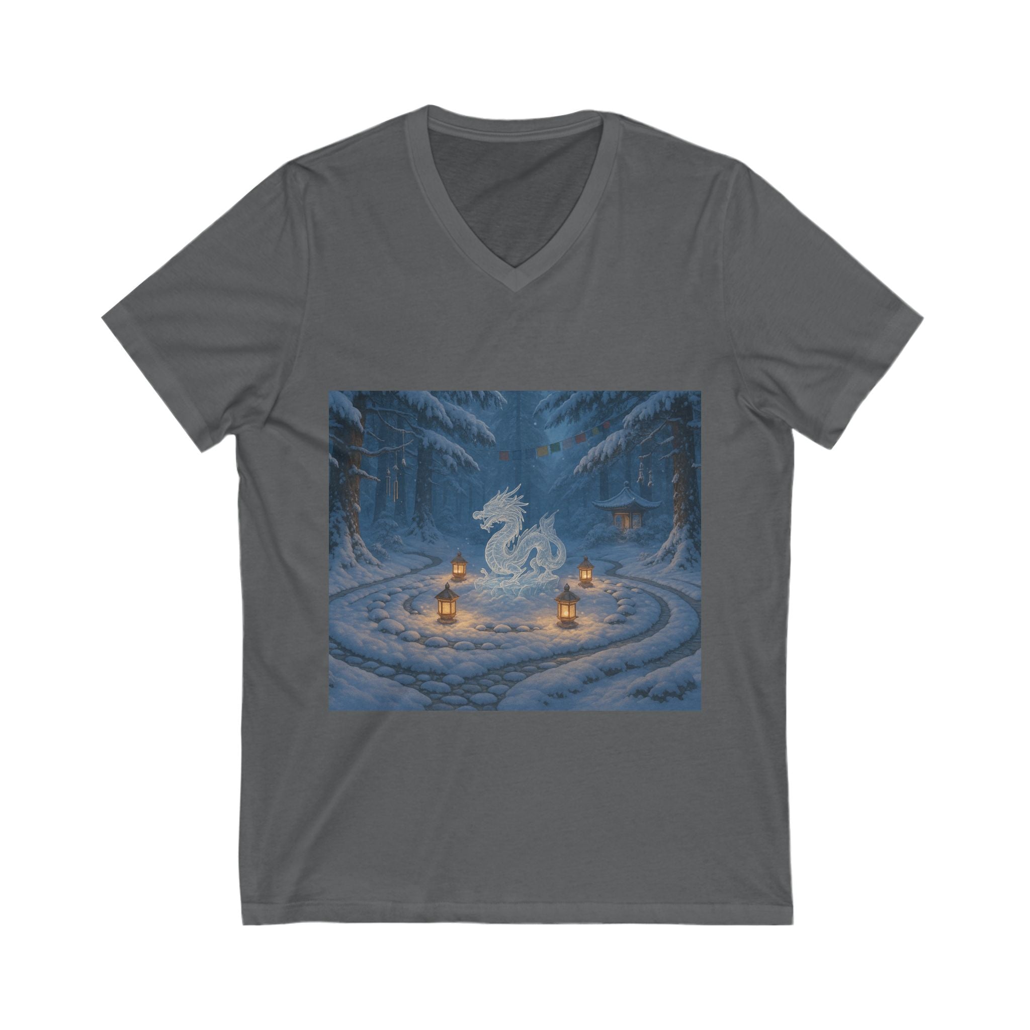 Mystical Dragon V-Neck Tee - Unisex Shirt for Fantasy Lovers, Cozy Gift for Him/Her, Perfect for Gaming/Merch, Unique Holiday Wear