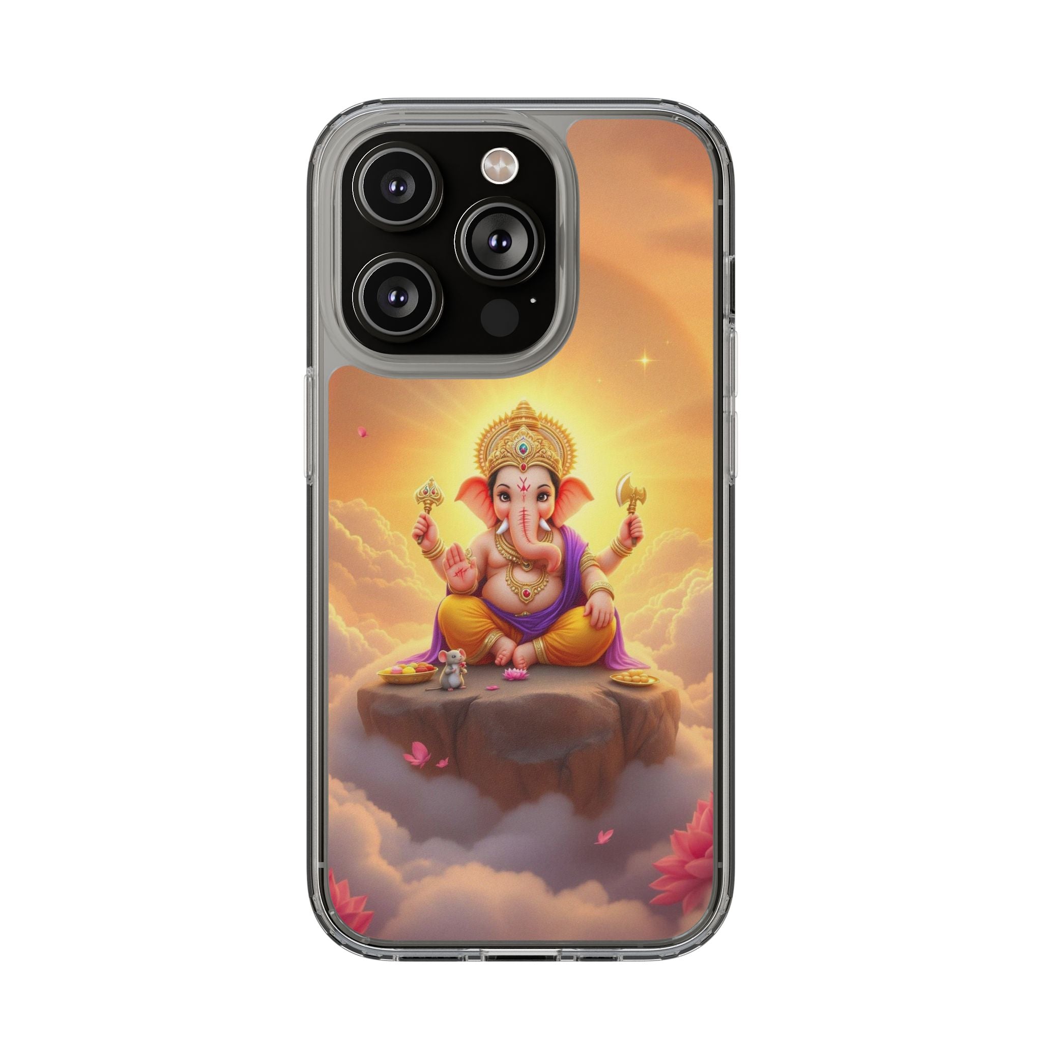 Ganesh Clear Phone Case, Spiritual iPhone Cover, Hindu God Phone Protector, Gift for Her, Boho Phone Accessories