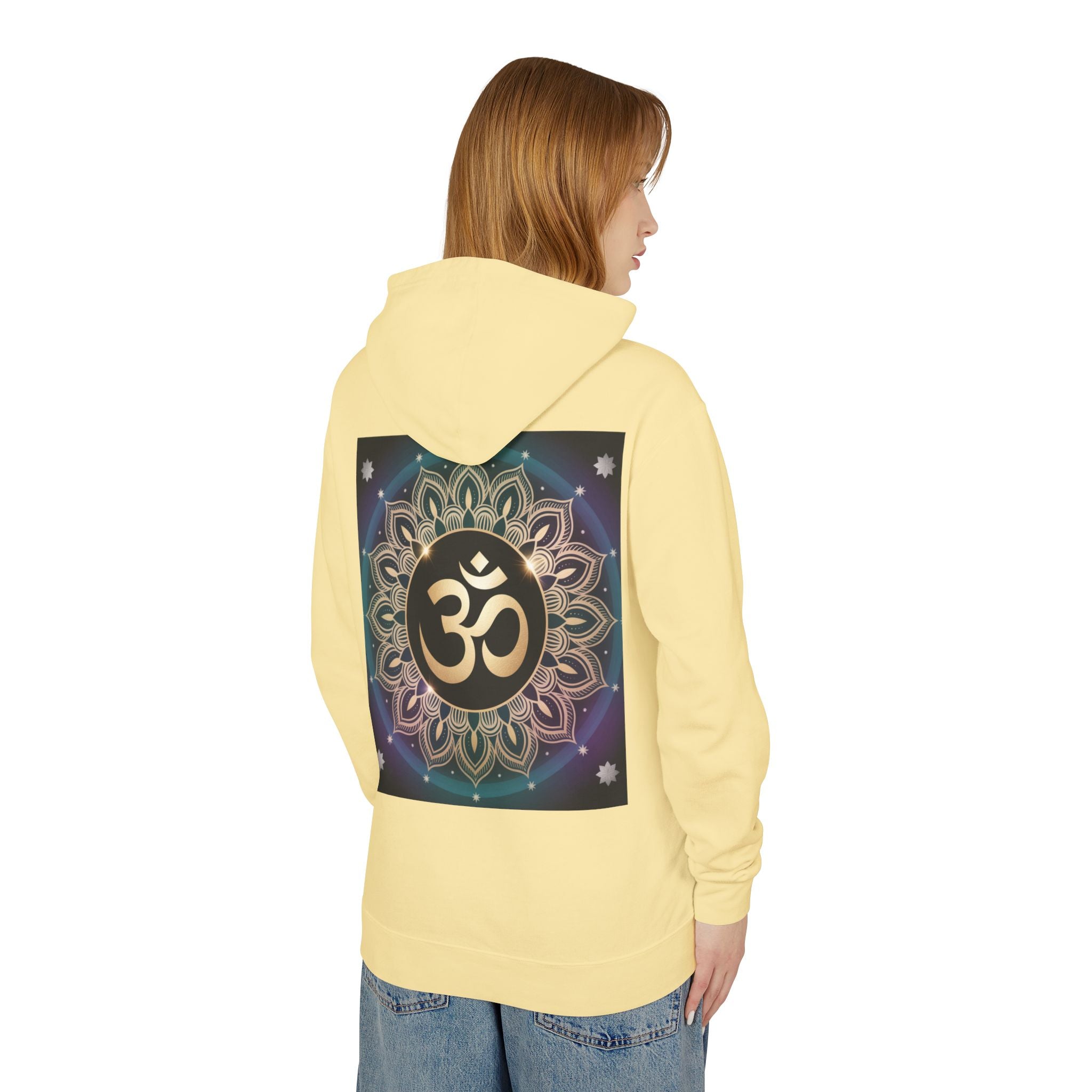Spiritual Unisex Hoodie, Inspirational Hooded Sweatshirt, Yoga Apparel, Meditation Fashion, Ganesh and Om Design