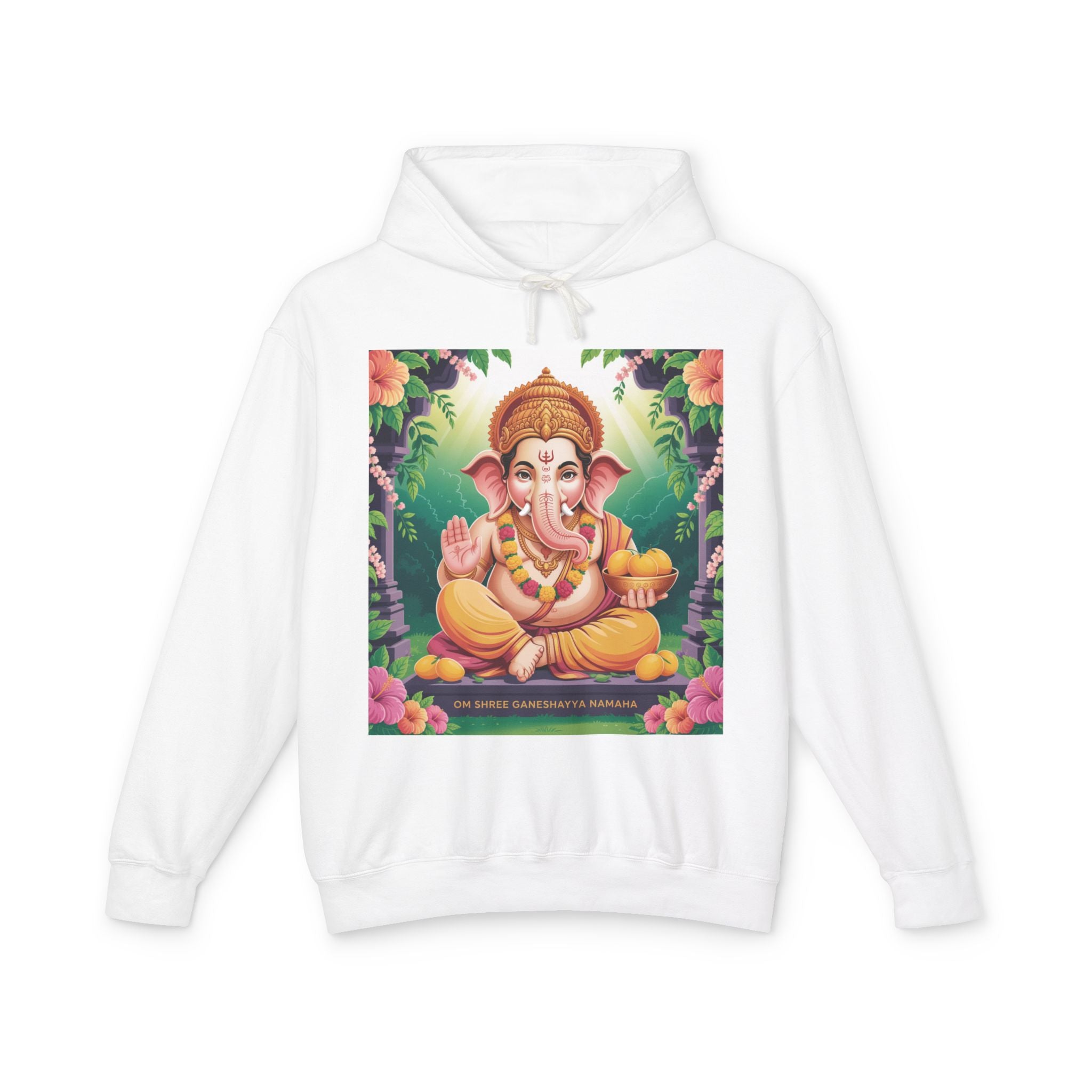Spiritual Unisex Hoodie, Inspirational Hooded Sweatshirt, Yoga Apparel, Meditation Fashion, Ganesh and Om Design