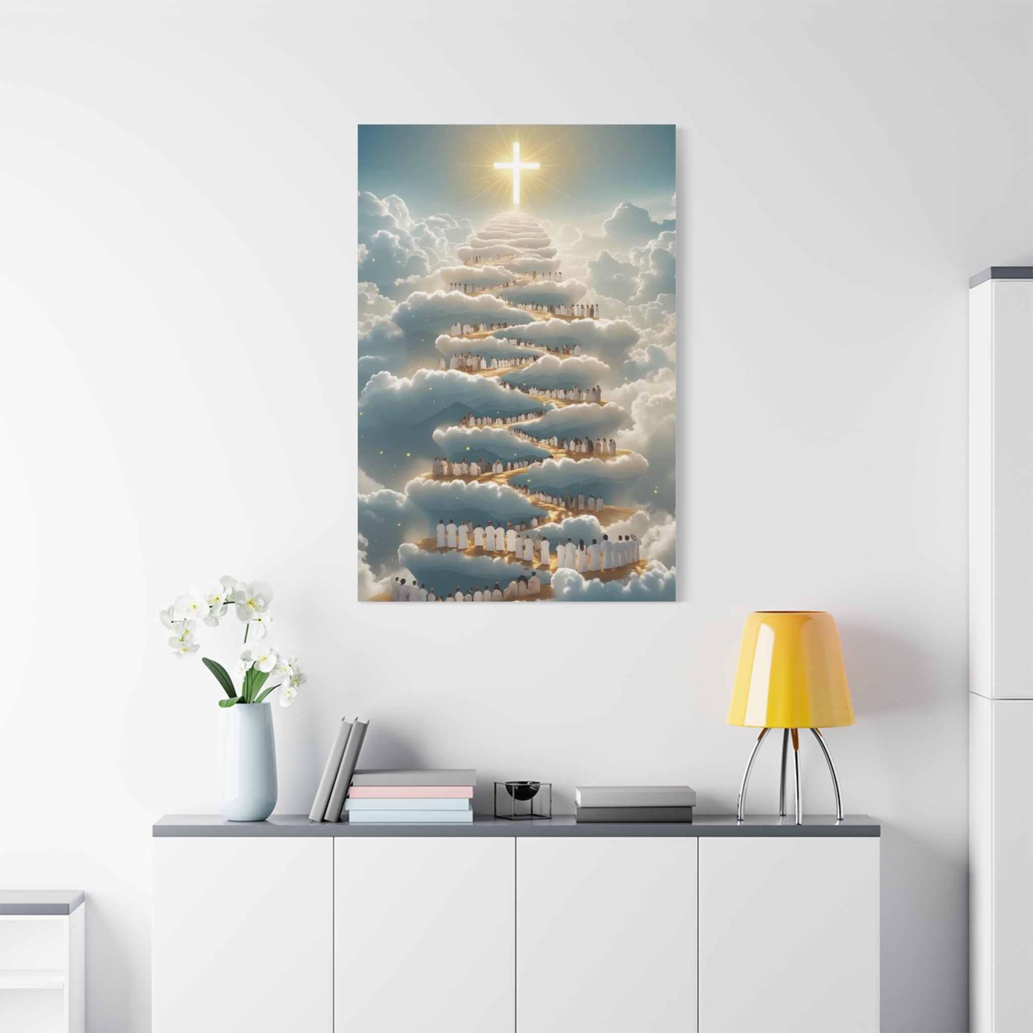 Heavenly Cloud Canvas Art, Spiritual Wall Decor, Christian Home Accent, Inspirational Gift, Faith-Inspired Artwork