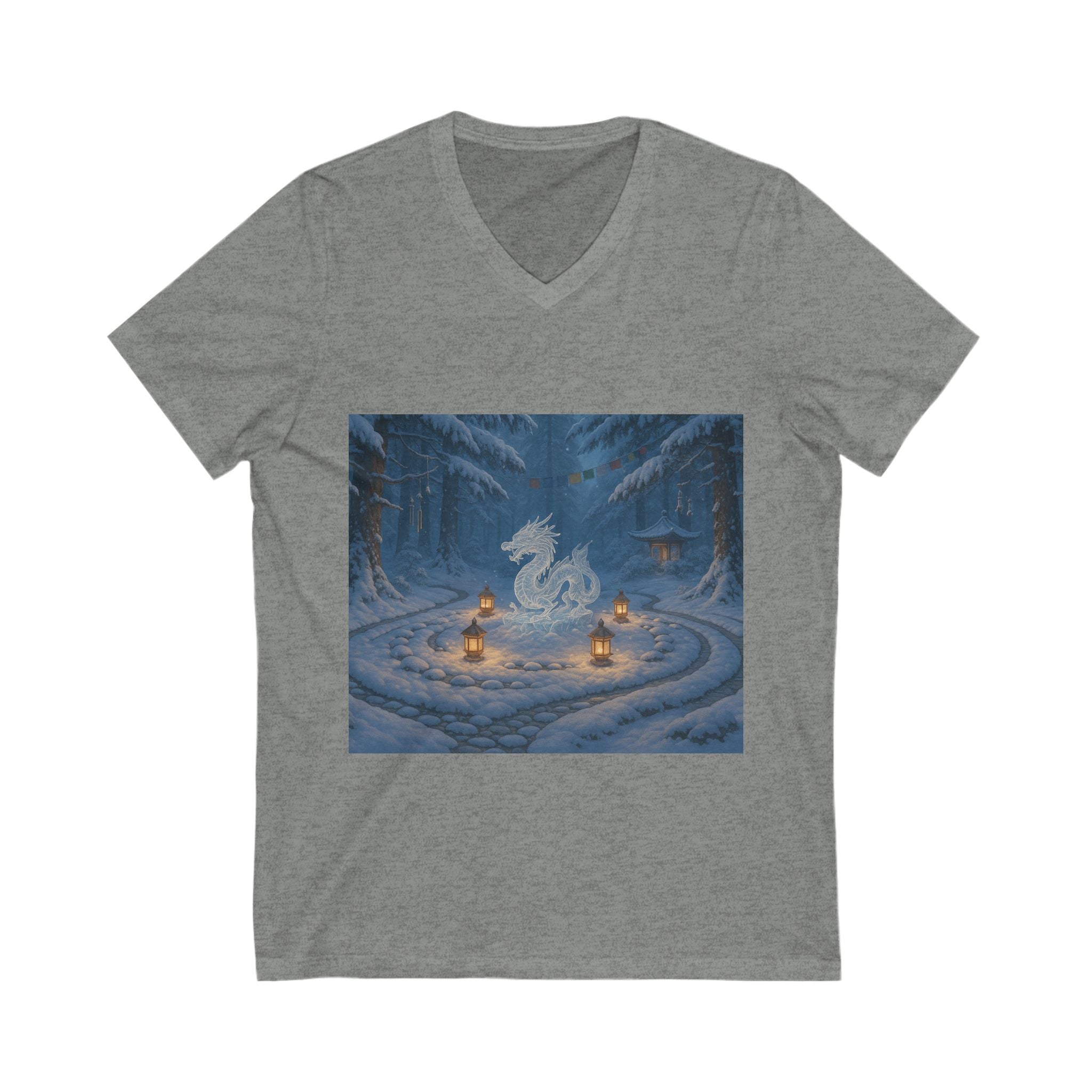 Mystical Dragon V-Neck Tee - Unisex Shirt for Fantasy Lovers, Cozy Gift for Him/Her, Perfect for Gaming/Merch, Unique Holiday Wear