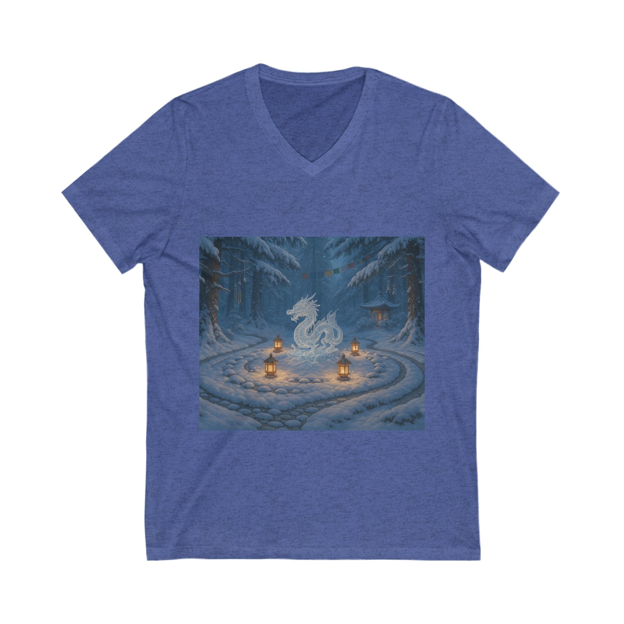 Mystical Dragon V-Neck Tee - Unisex Shirt for Fantasy Lovers, Cozy Gift for Him/Her, Perfect for Gaming/Merch, Unique Holiday Wear