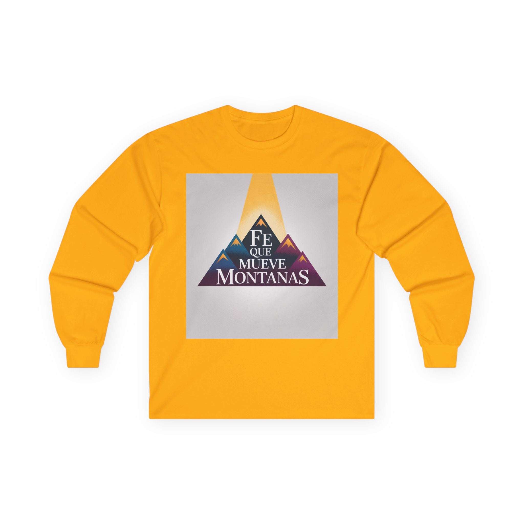 Inspirational Long Sleeve Tee, Faith Moves Mountains Shirt, Motivational Apparel, Unisex Cotton Top, Gift for Encouragement